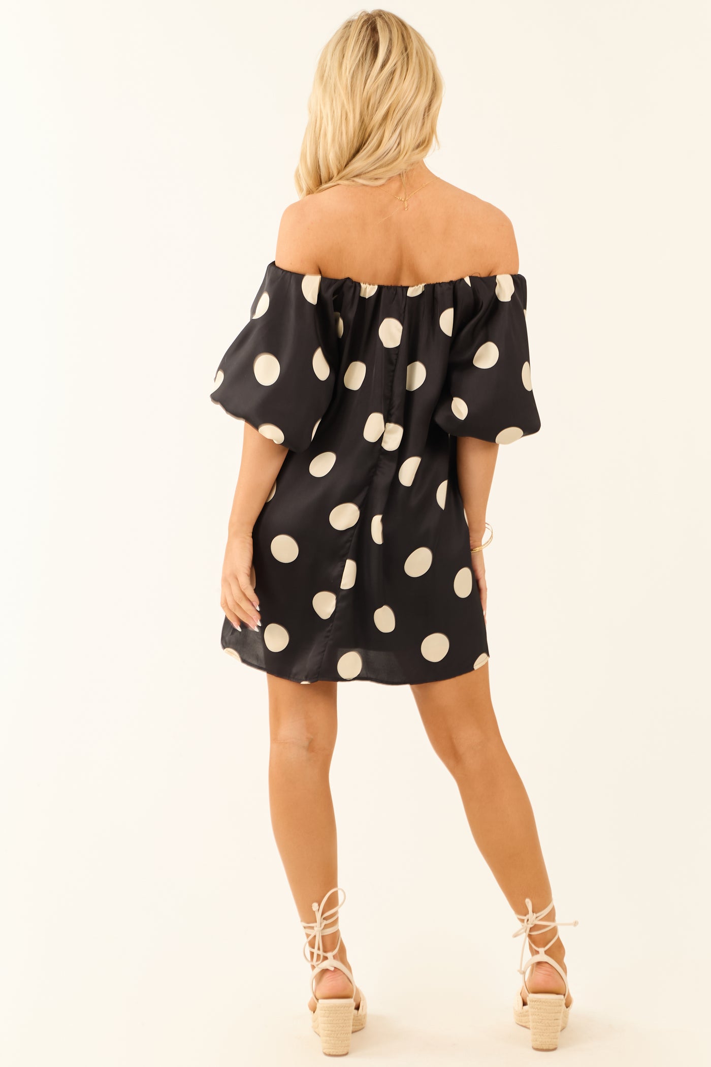 cream with black polka dot dress self-portrait - Cream Polka Dot Taffeta Midi Dress