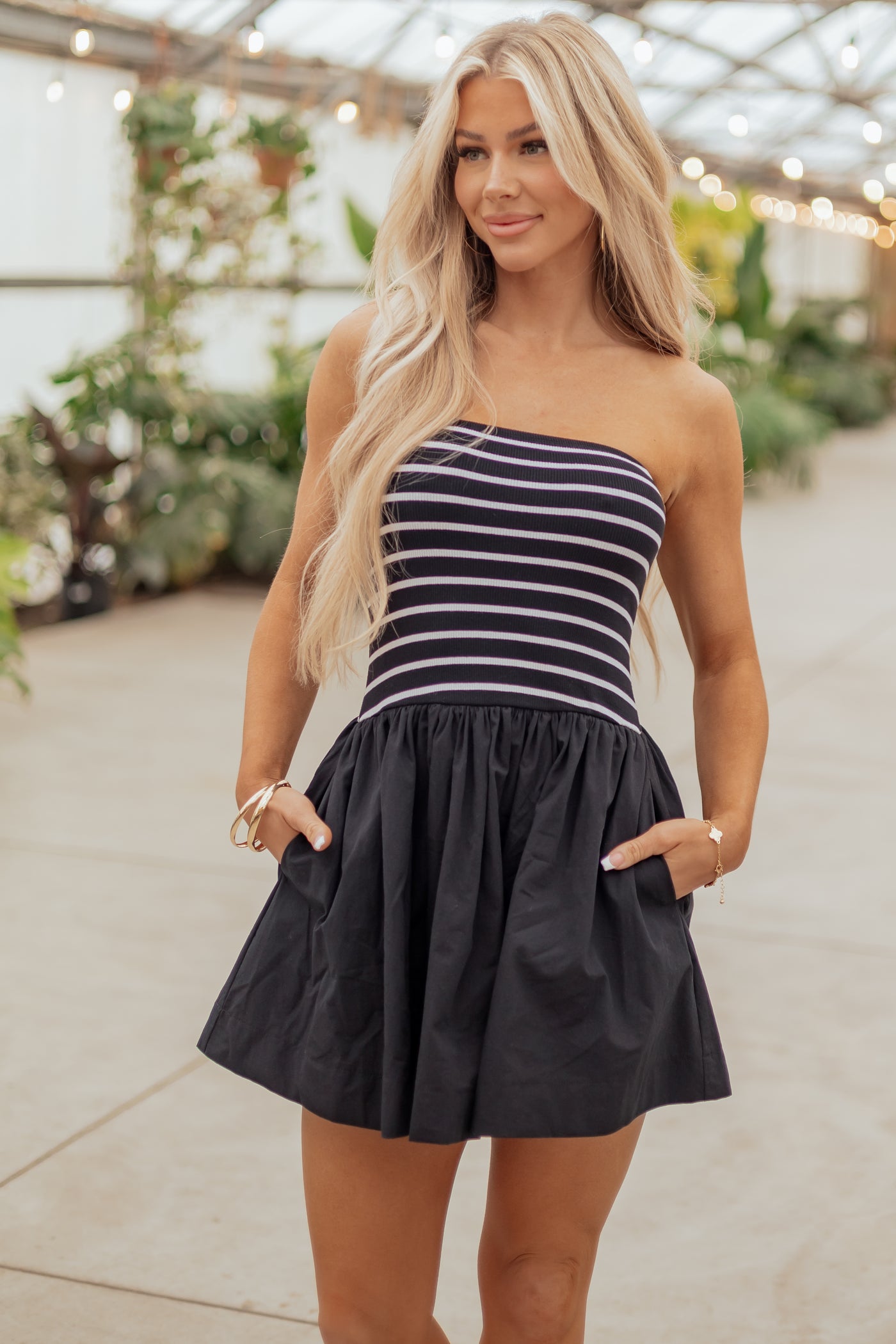 cotton strapless mini dress 'Mar' Cotton Candy Twill Strapless Mini Dress