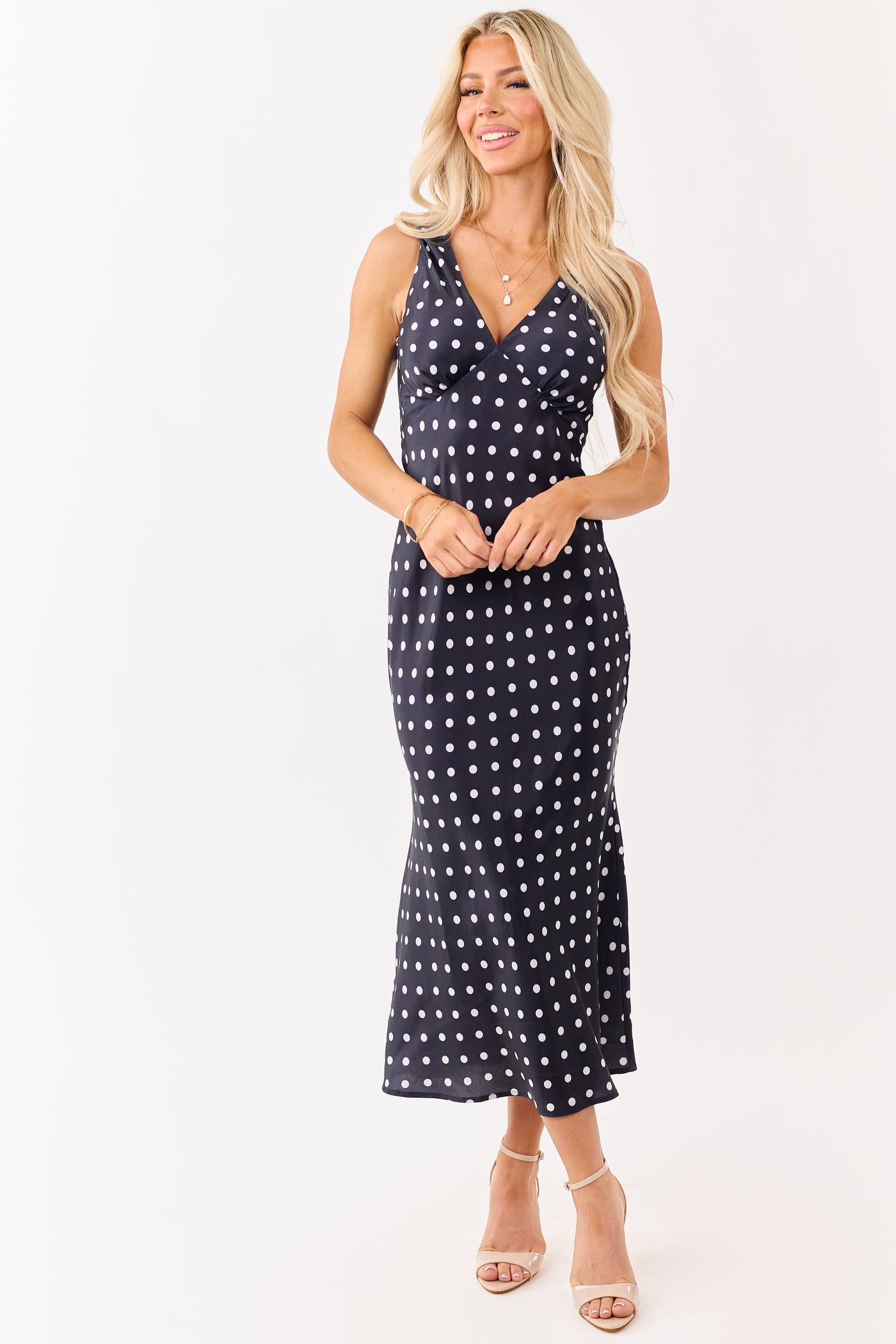 black and white polka dot midi dress The Polkadot - Black, Medium | Hazel and Olive Fully lined Black and Off White Polka