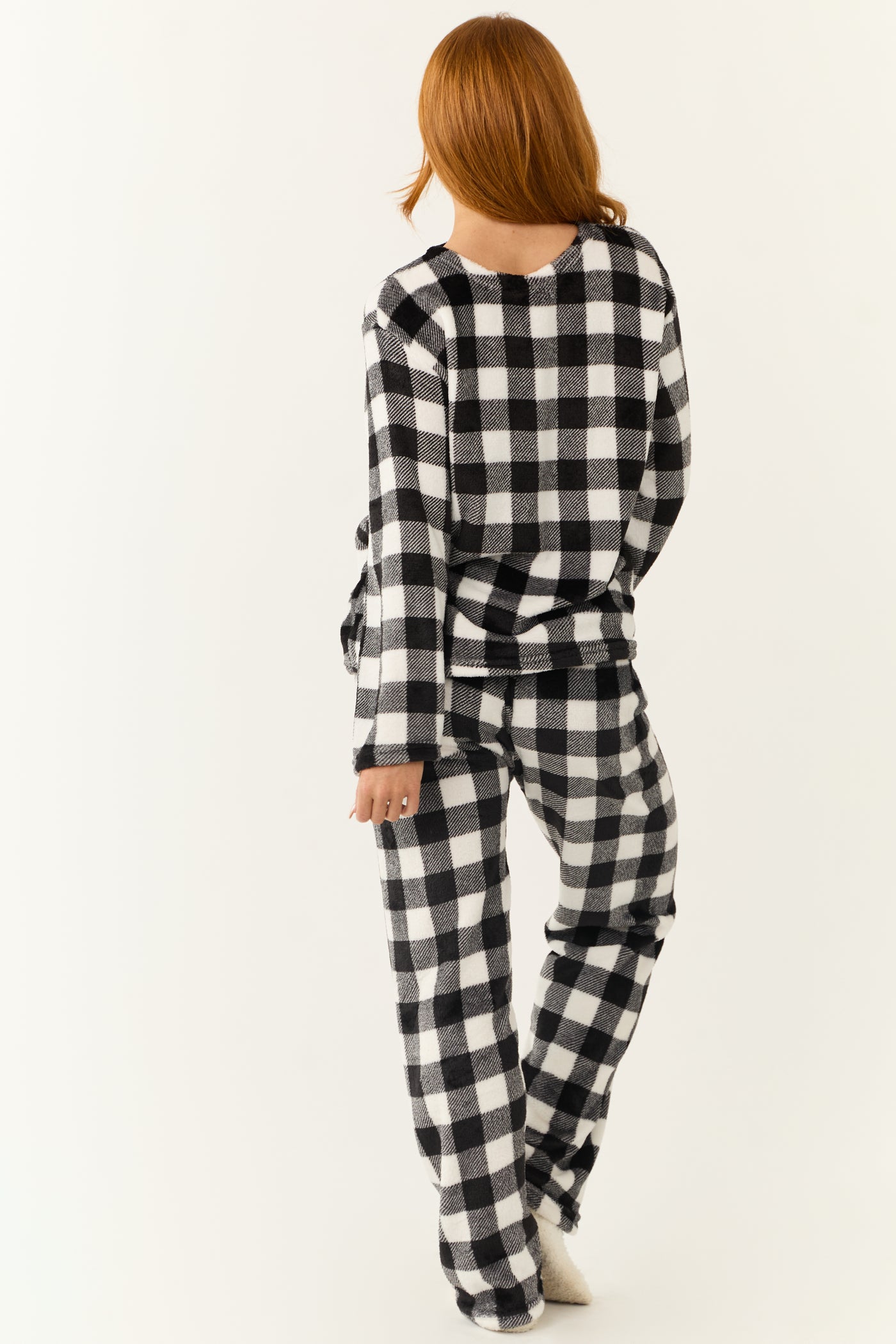 White Plaid Black Checkered Pajamas Black And White Buffalo Check
