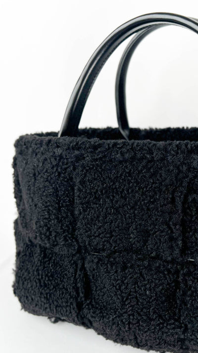 Black Faux Fur Rectangular Handbag