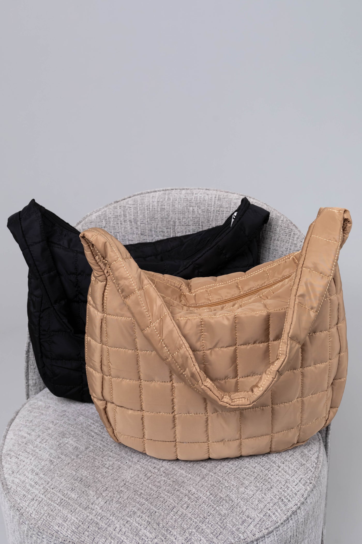 Black French Quilt Large Handbag