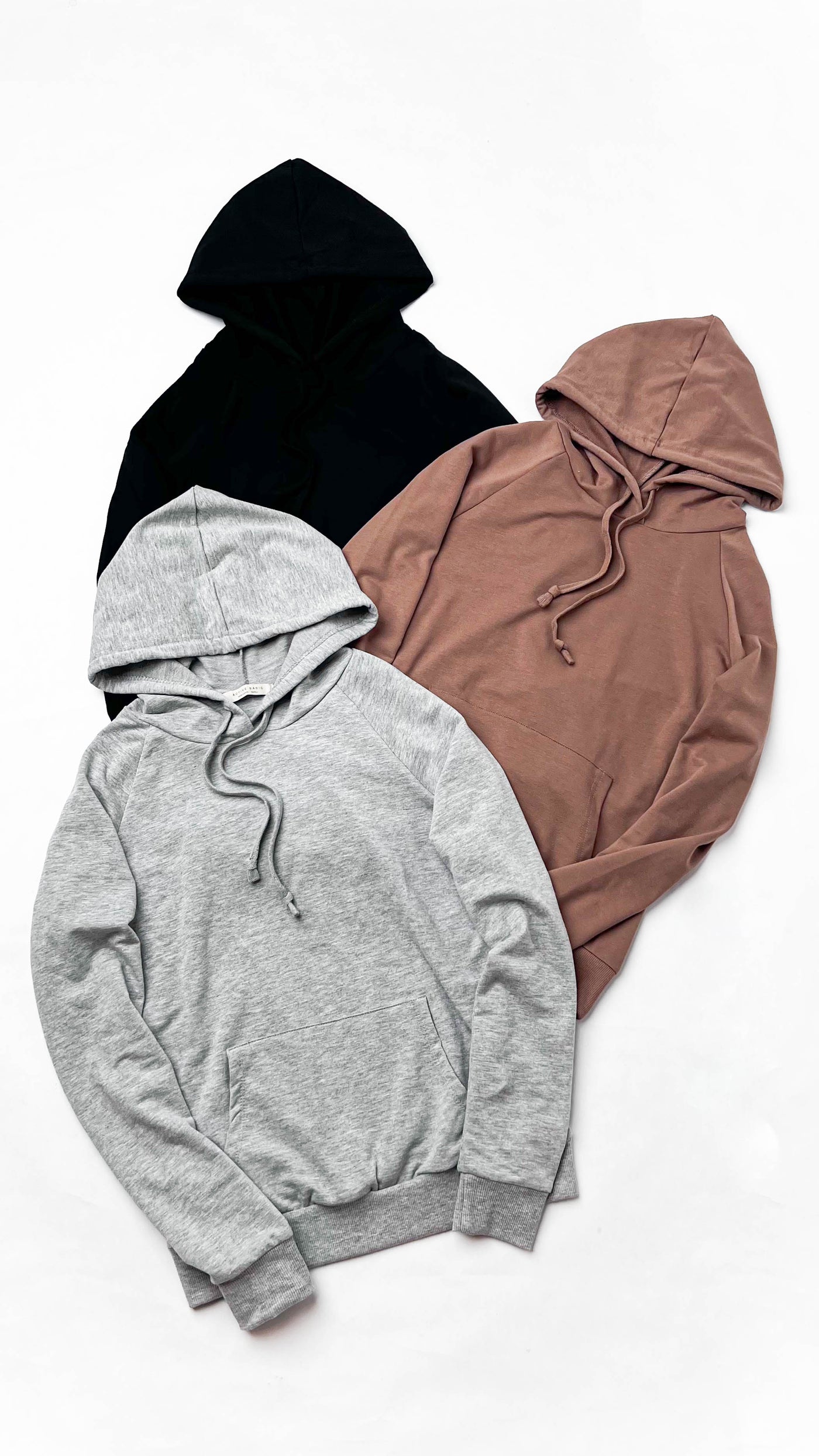 Black French Terry Lightweight Drawstring Hoodie