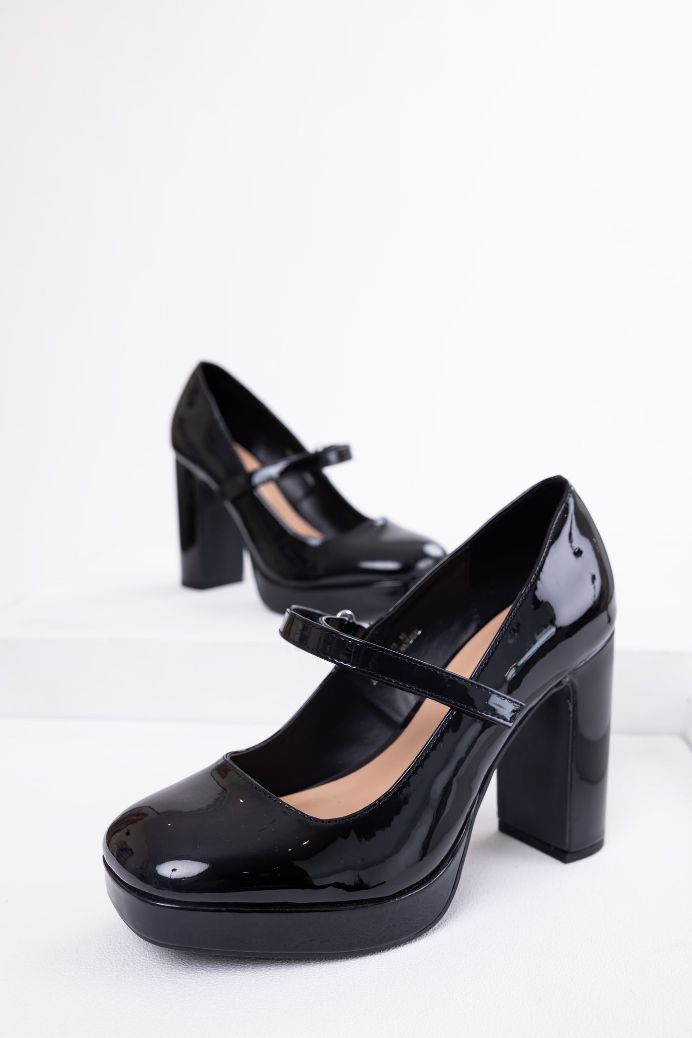 Black Mary Jane Chunky Heels