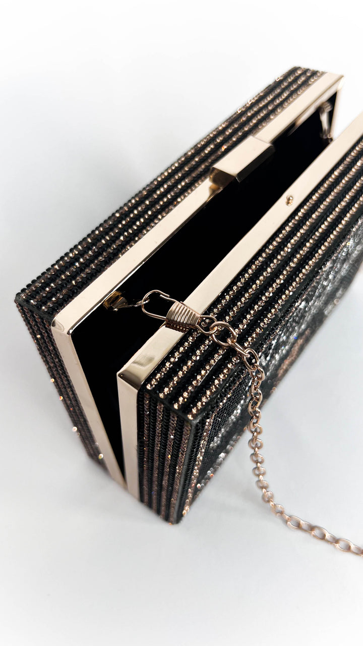 Black Rhinestone 'No Limit' Credit Card Clutch