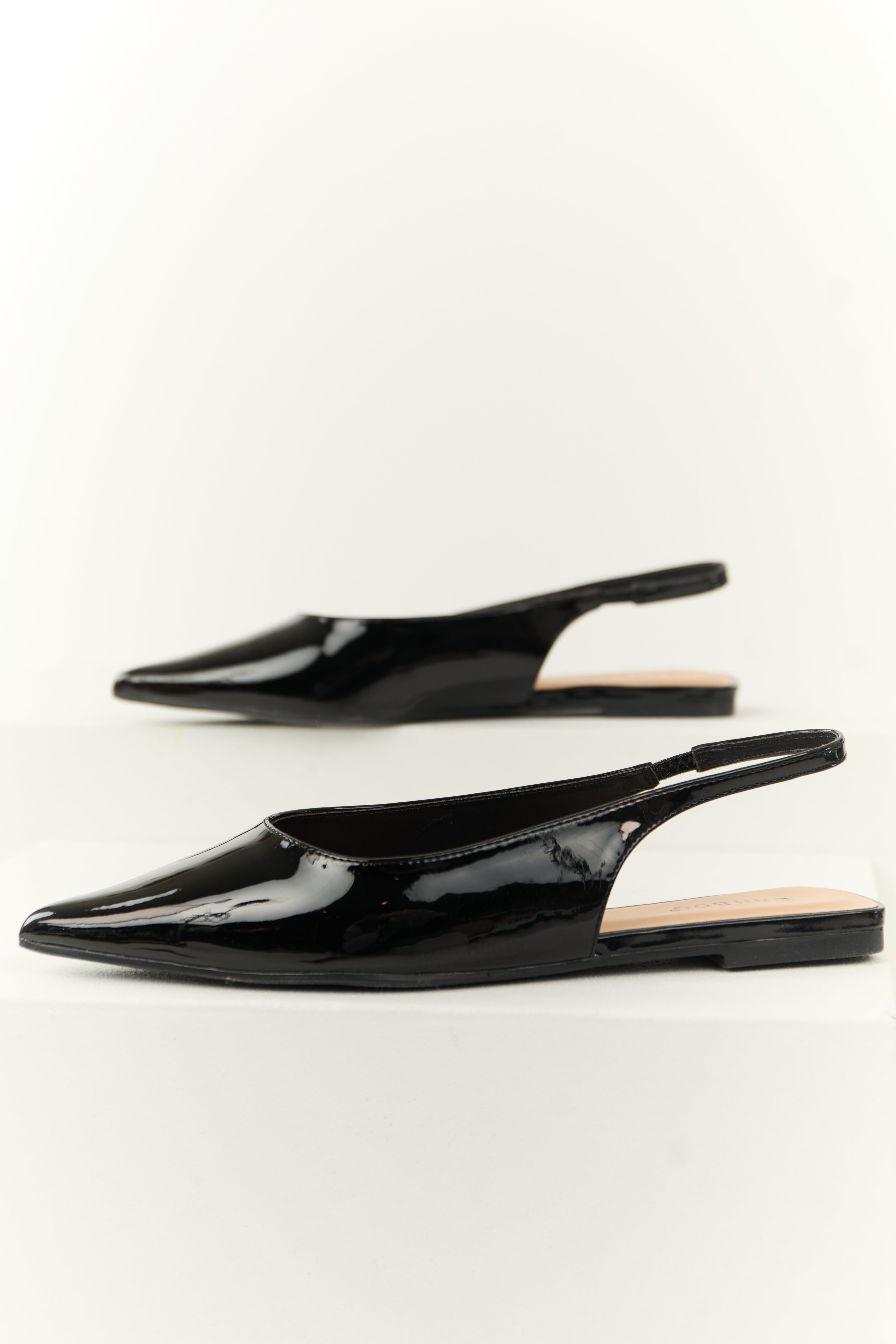 Black Slingback Pointed Toe Flats | Lime Lush Boutique