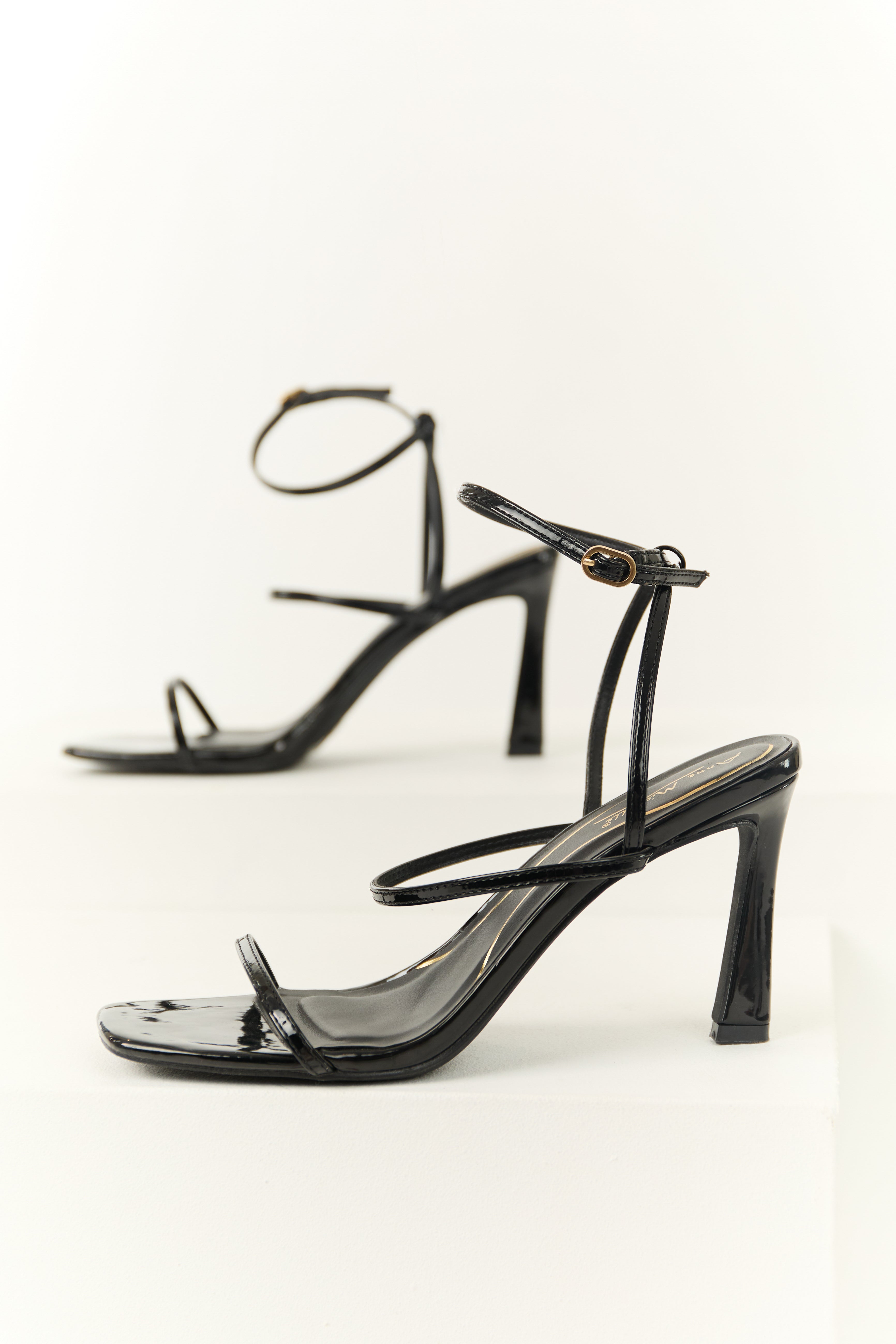 Black Square Toe Stiletto Heels | Lime Lush Boutique