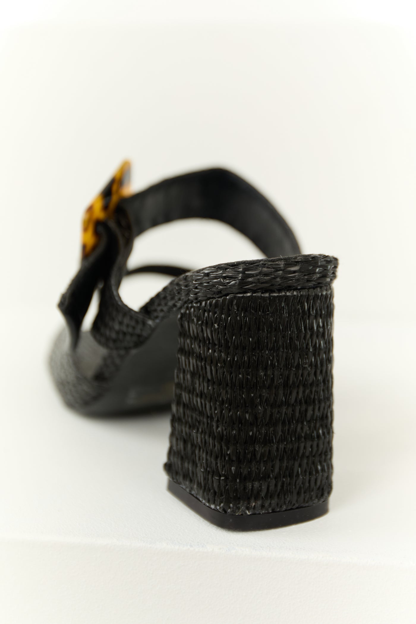 Black Woven Accent Buckle Strap Heels | Lime Lush Boutique