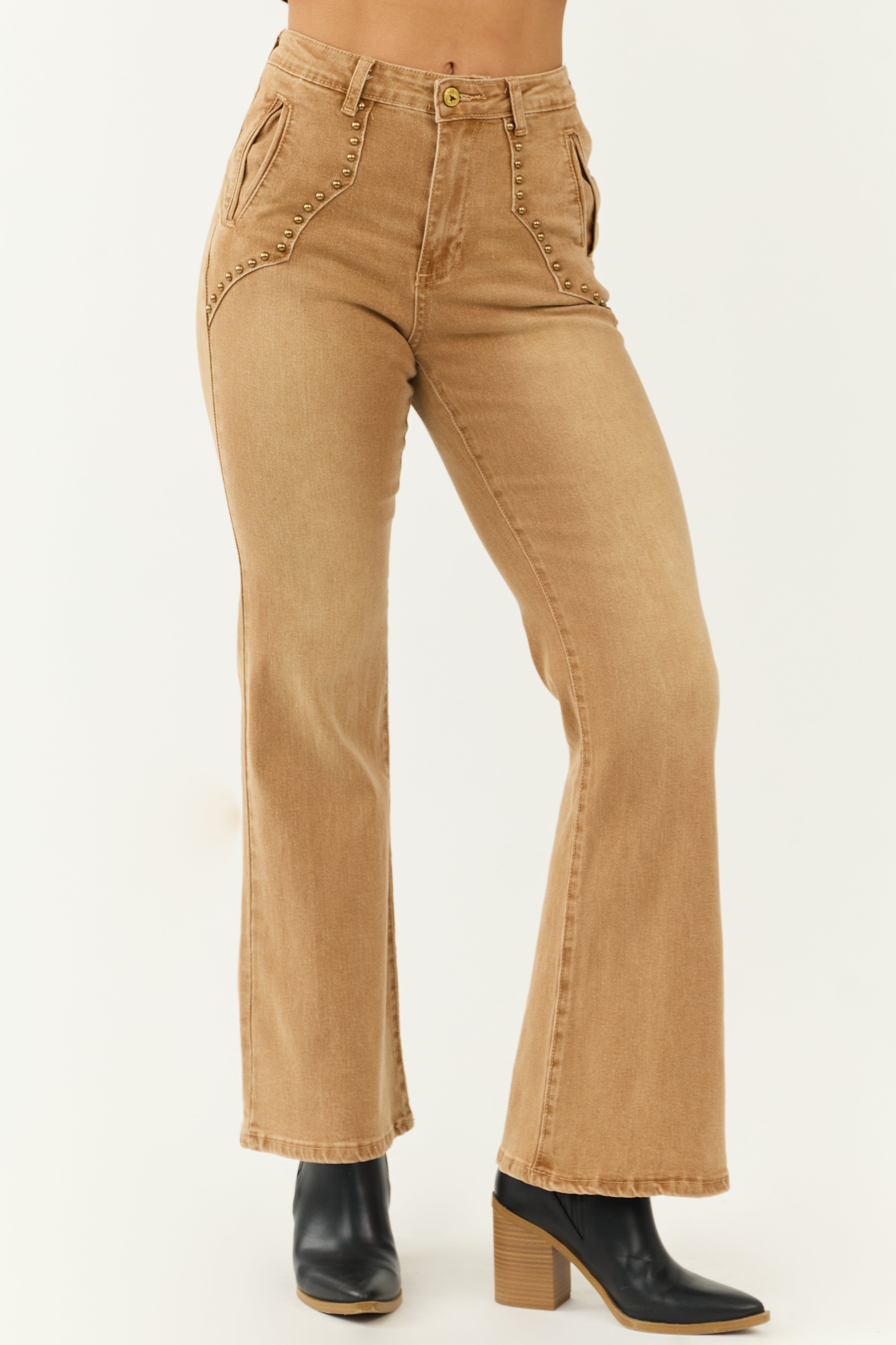 Blue B Brown Sugar High Rise Denim Studded Jeans