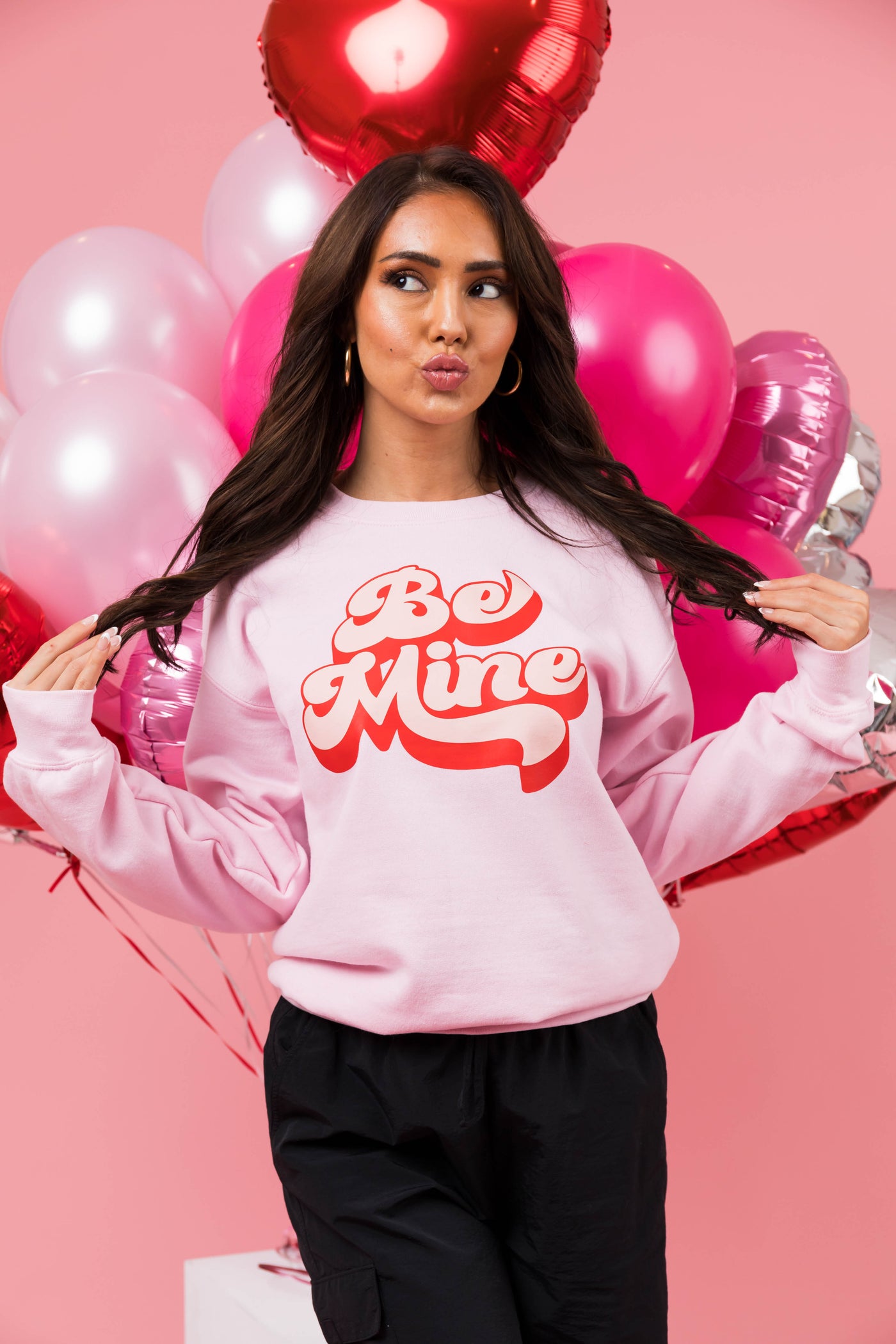 Blush 'Be Mine' Groovy Graphic Sweatshirt