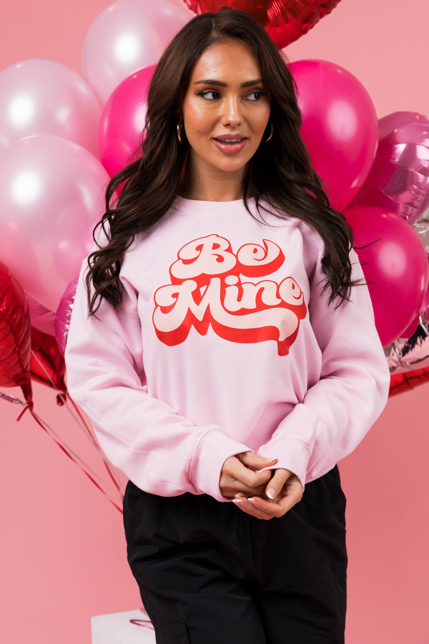 Blush 'Be Mine' Groovy Graphic Sweatshirt