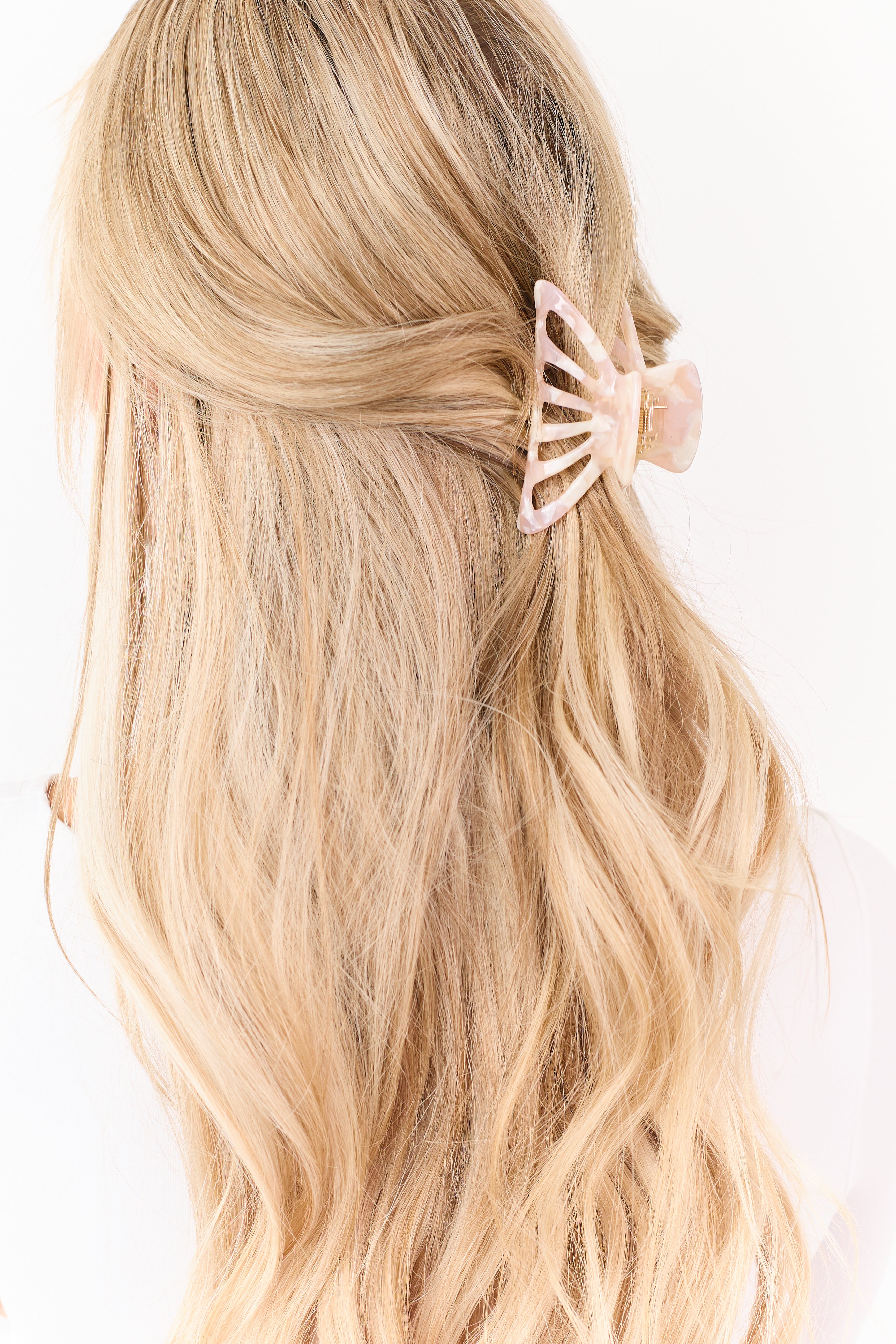 Blush Abstract Pattern Claw Hair Clip