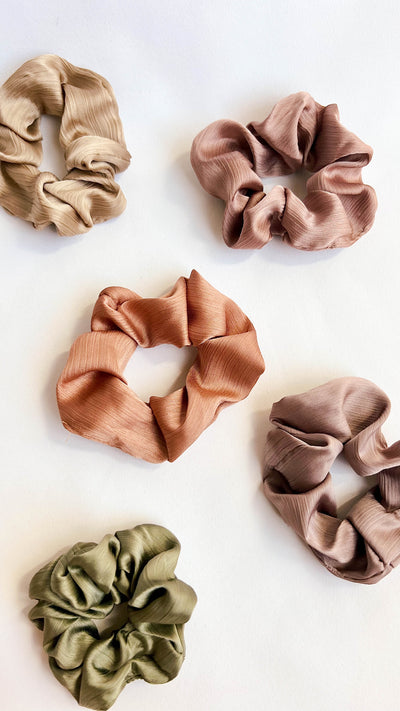 Blush Multicolor Woven Five Pack Scrunchies