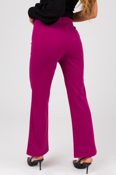 Boysenberry Stretchy Flared Dart Pant