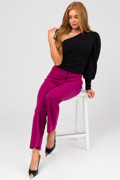 Boysenberry Stretchy Flared Dart Pant