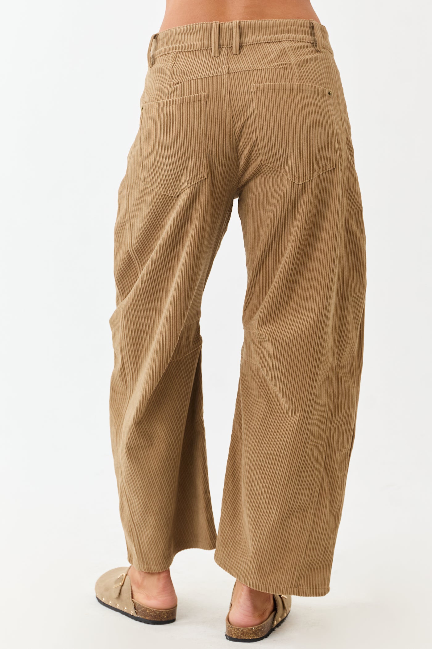 Brown Sugar Corduroy High Waisted Barrel Leg Pants
