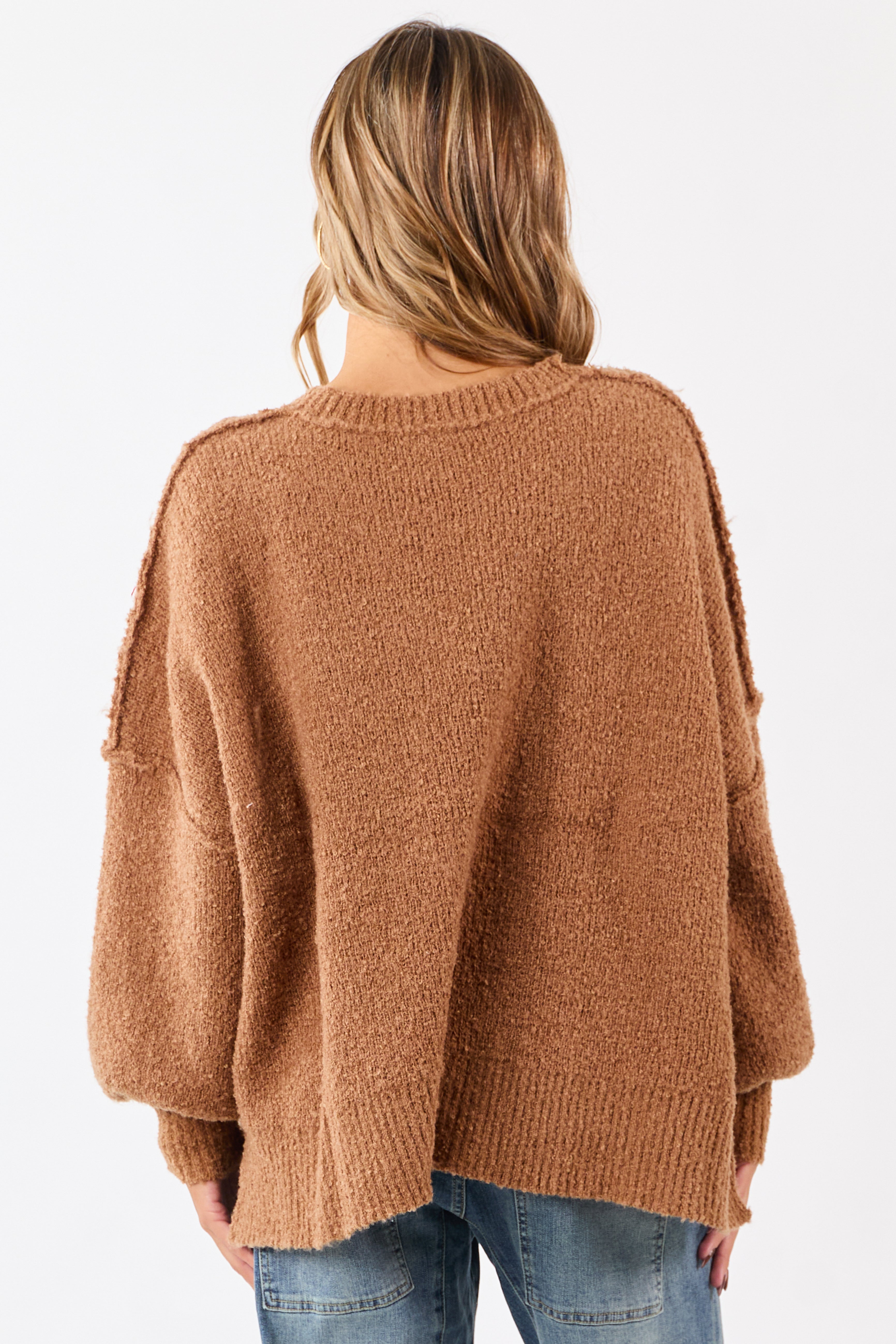 Brown Sugar Gingerbread Graphic Brushed Knit Sweater