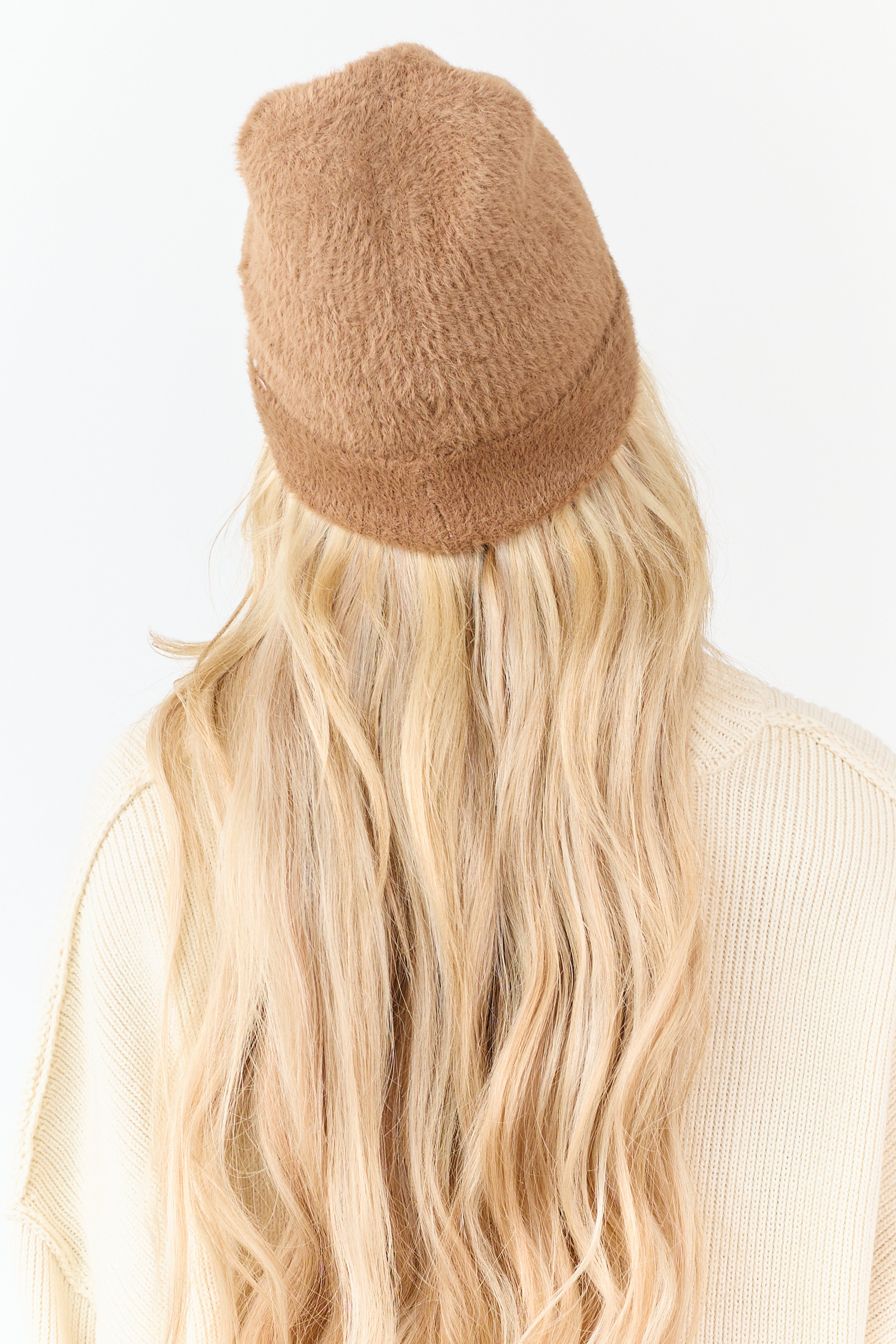 Brown Sugar Soft Fuzzy Knit Beanie
