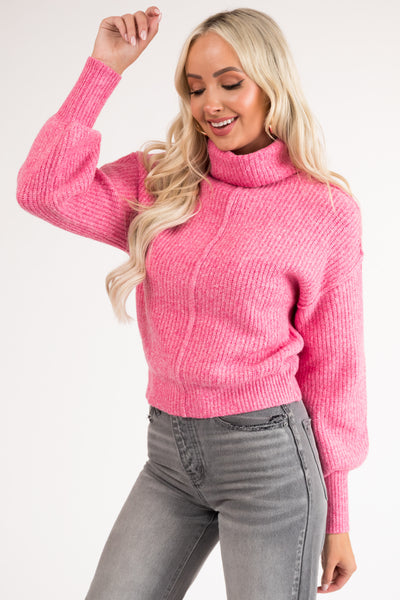 bubblegum pink turtleneck
