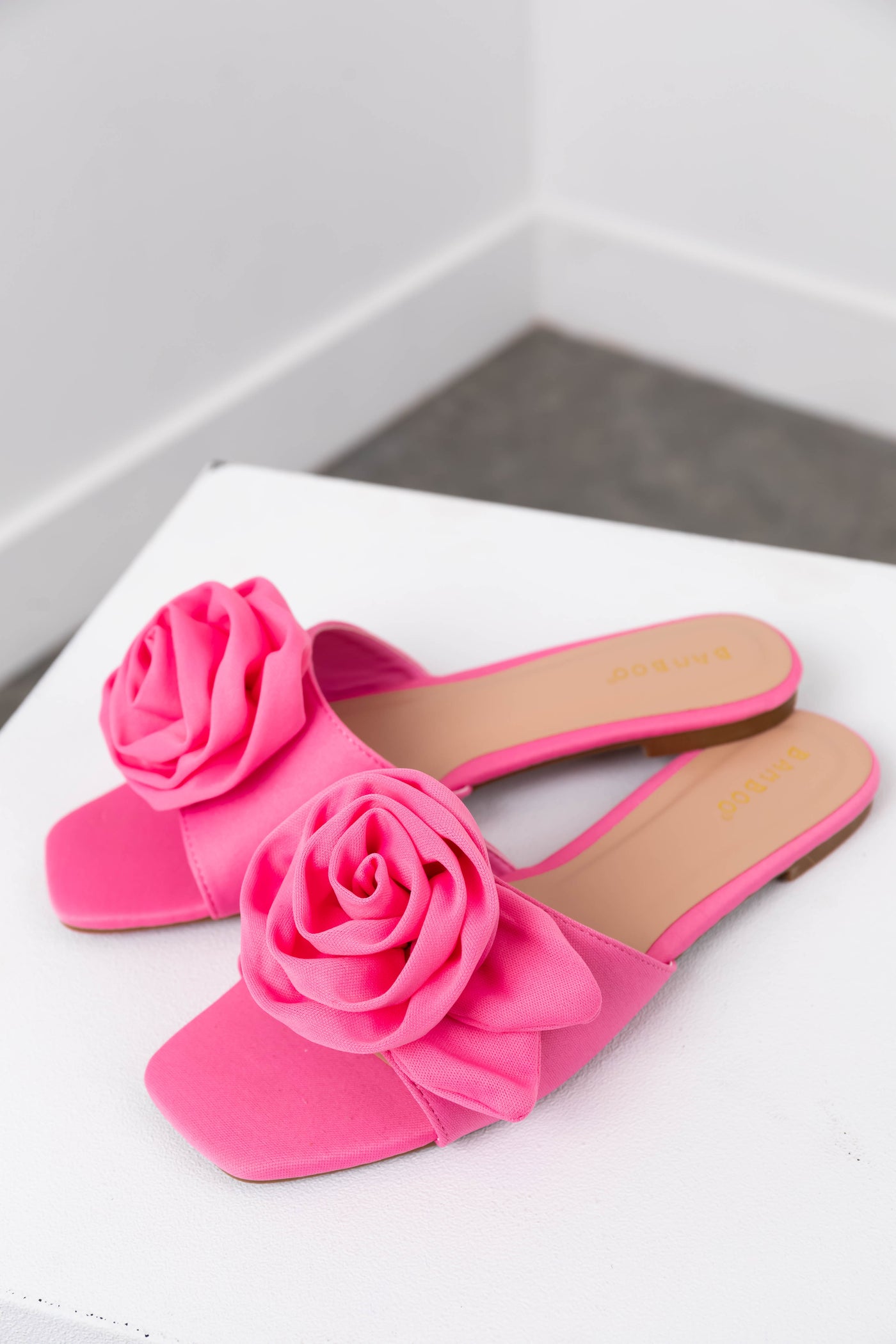 Bubblegum Rose Strap Square Toe Sandals