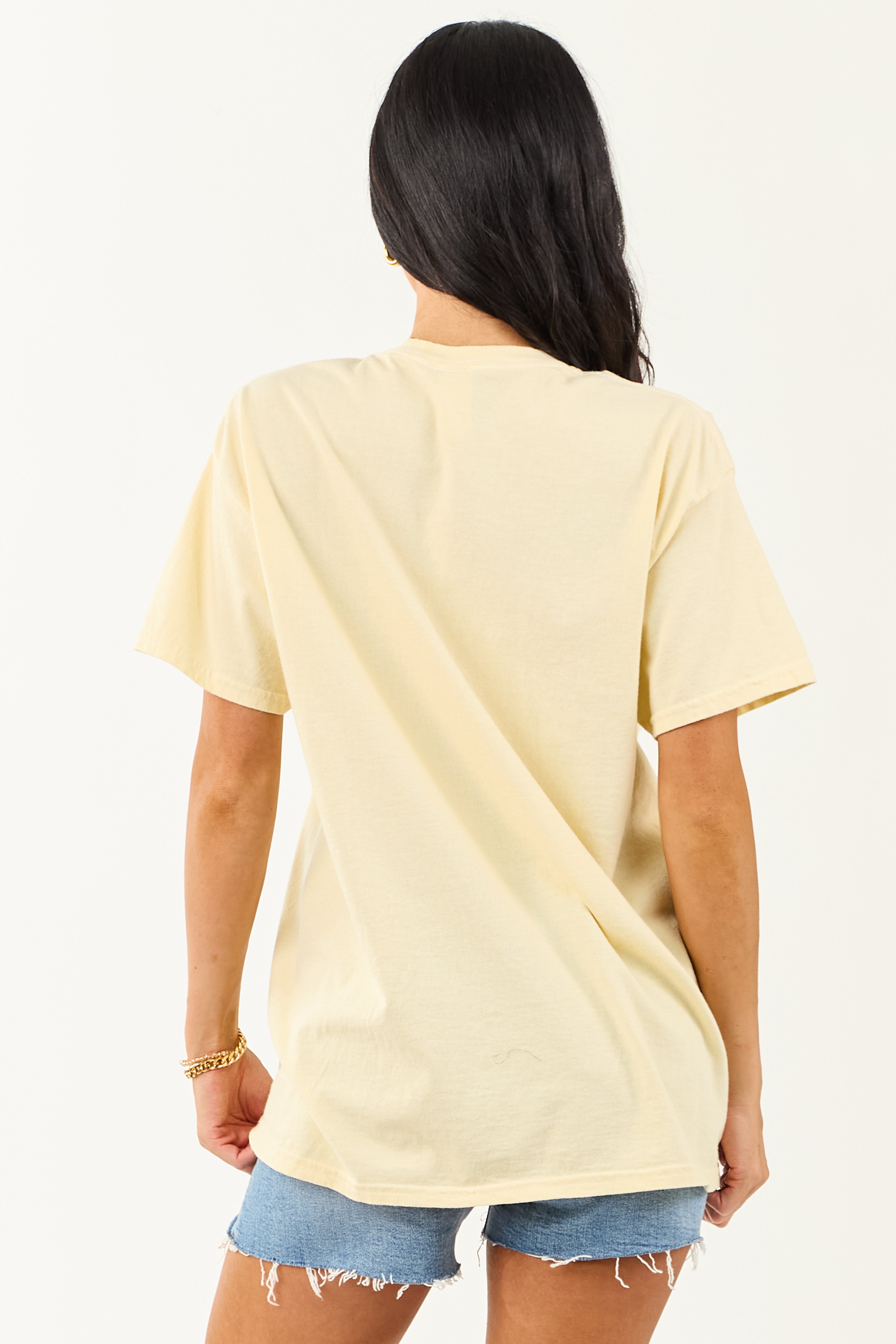Buttercream Beachy Embroidery Relaxed Tee