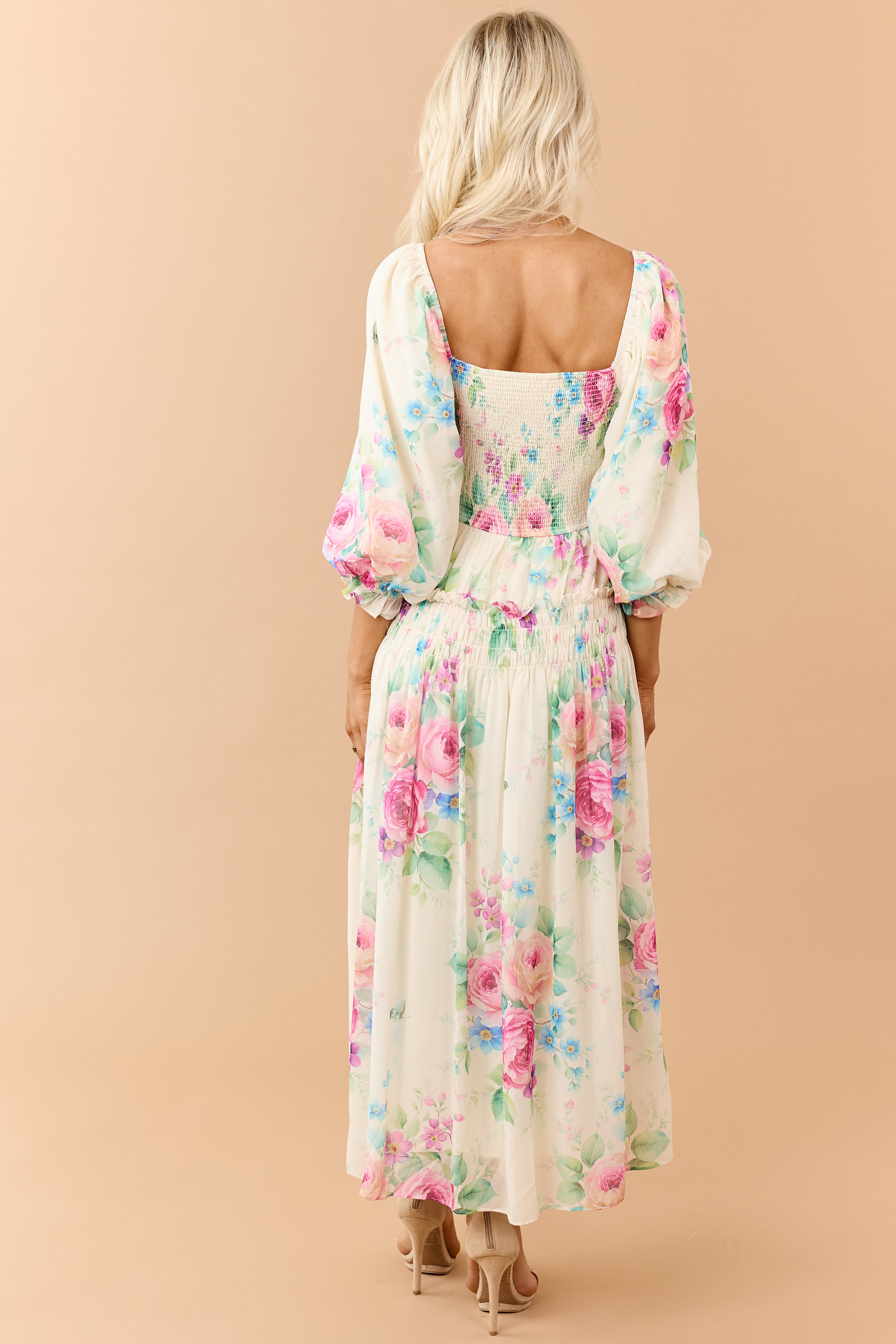 drawstring waist maxi dress 100% Linen Drawstring Waist Button Detail Maxi Dress SENNA, Lavender / M