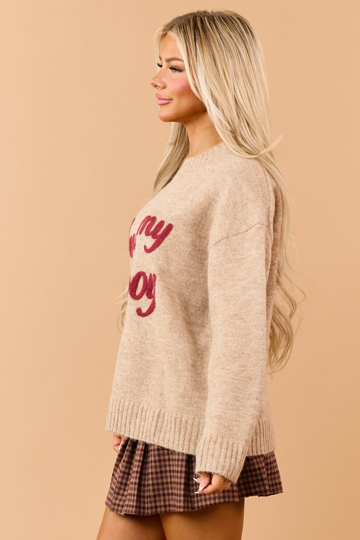 Camel 'Found My Cowboy' Graphic Relaxed Sweater
