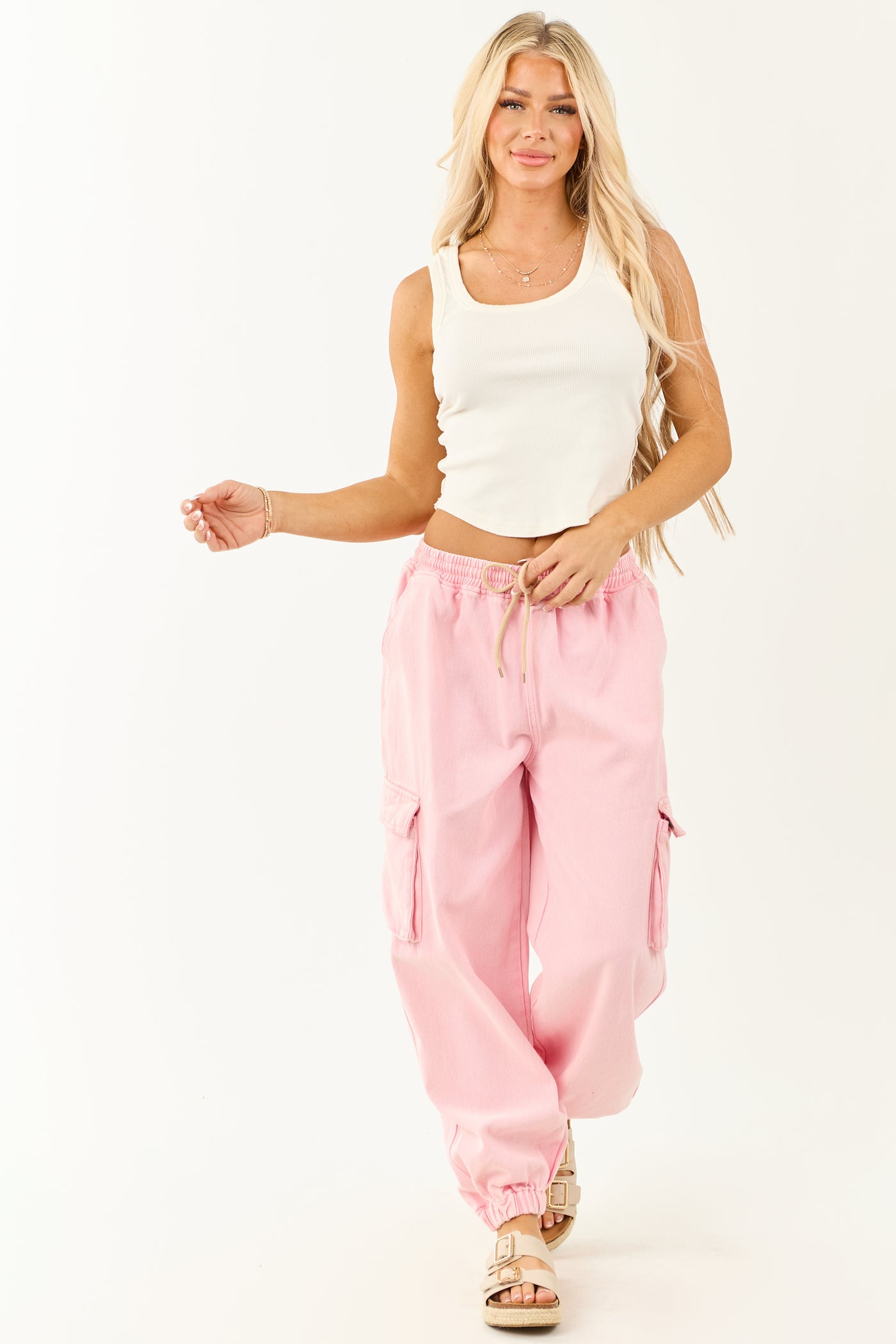 Carnation Acid Washed Cargo Jogger Jeans