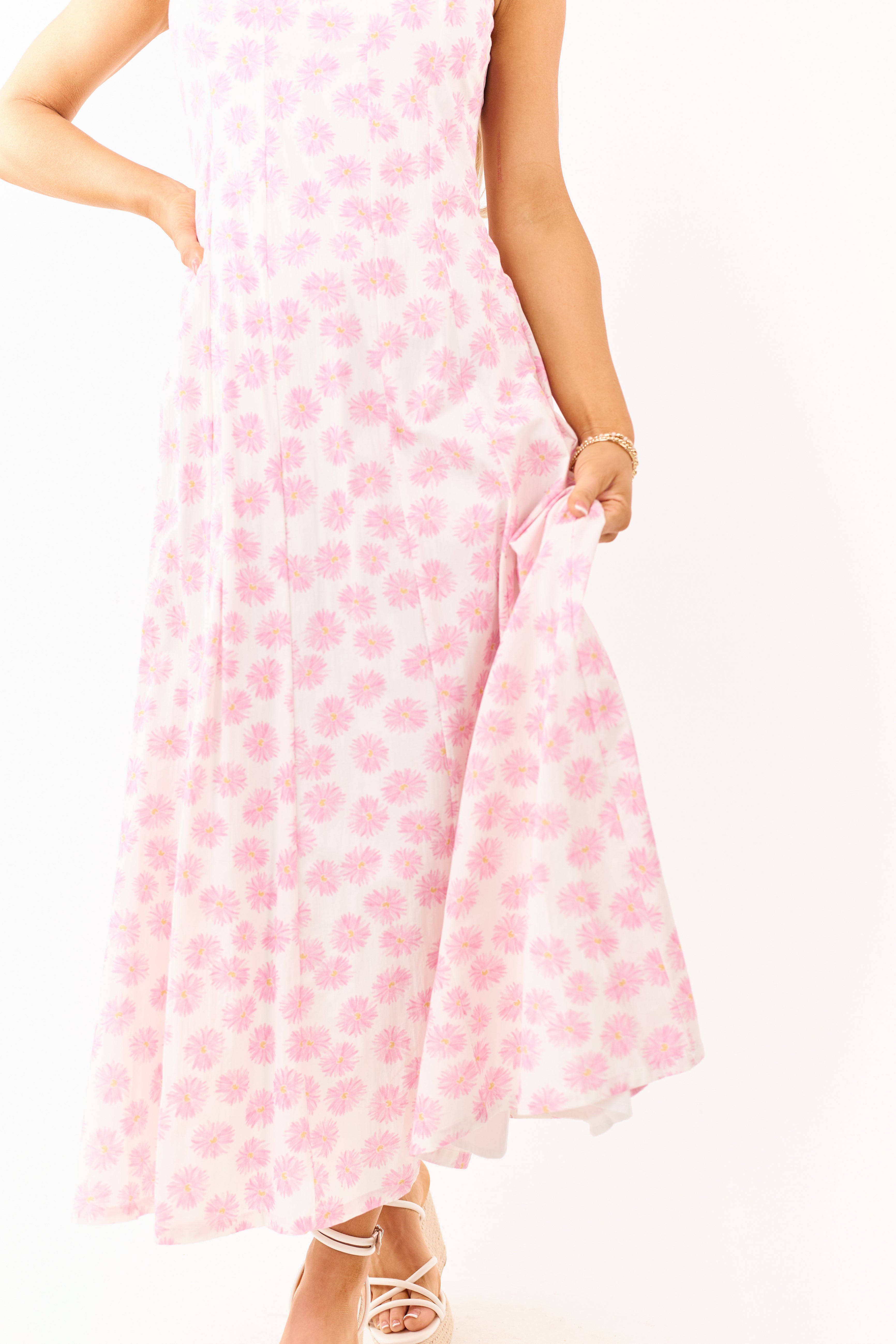 Carnation Cotton Floral Print Sleeveless Maxi Dress