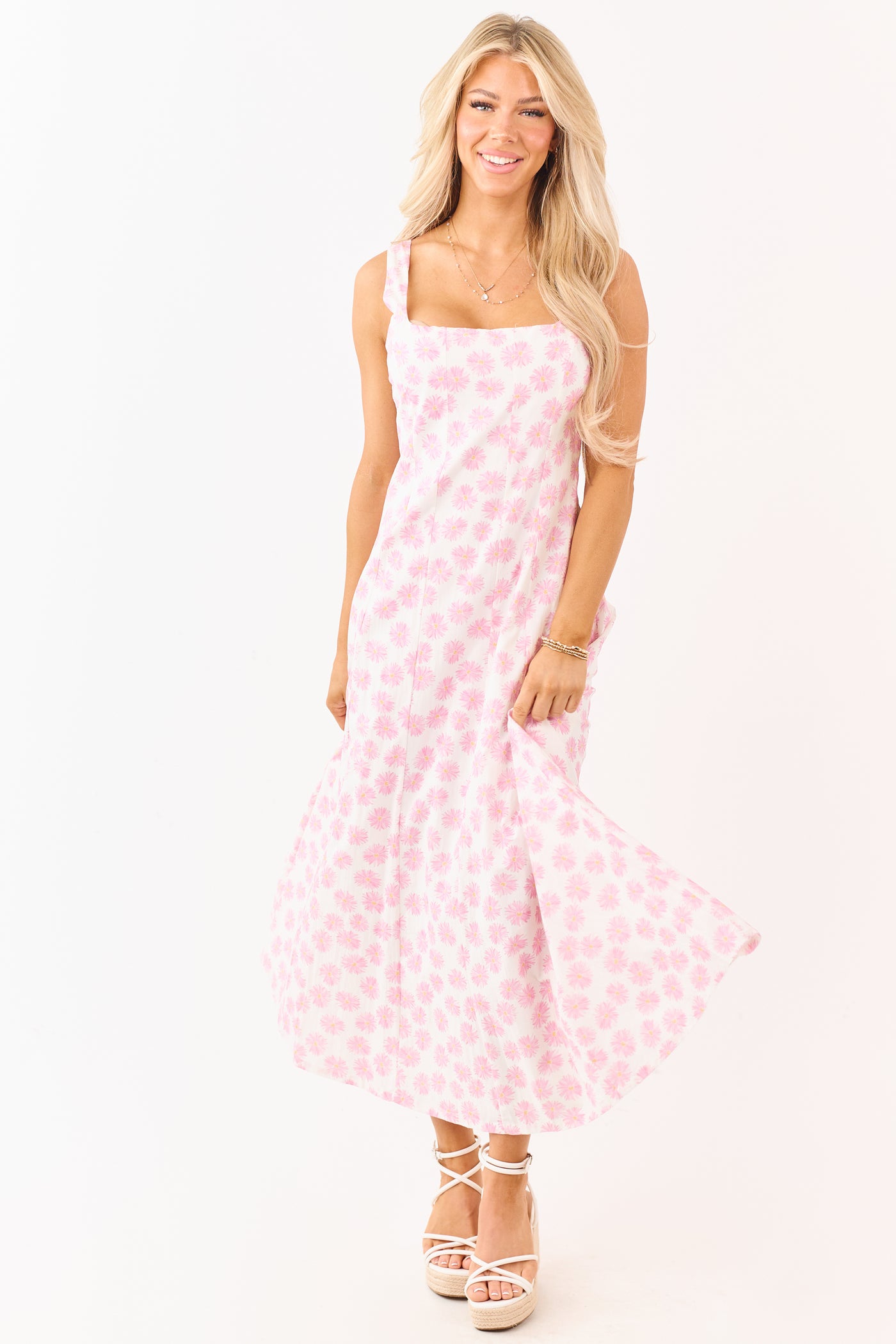 Carnation Cotton Floral Print Sleeveless Maxi Dress