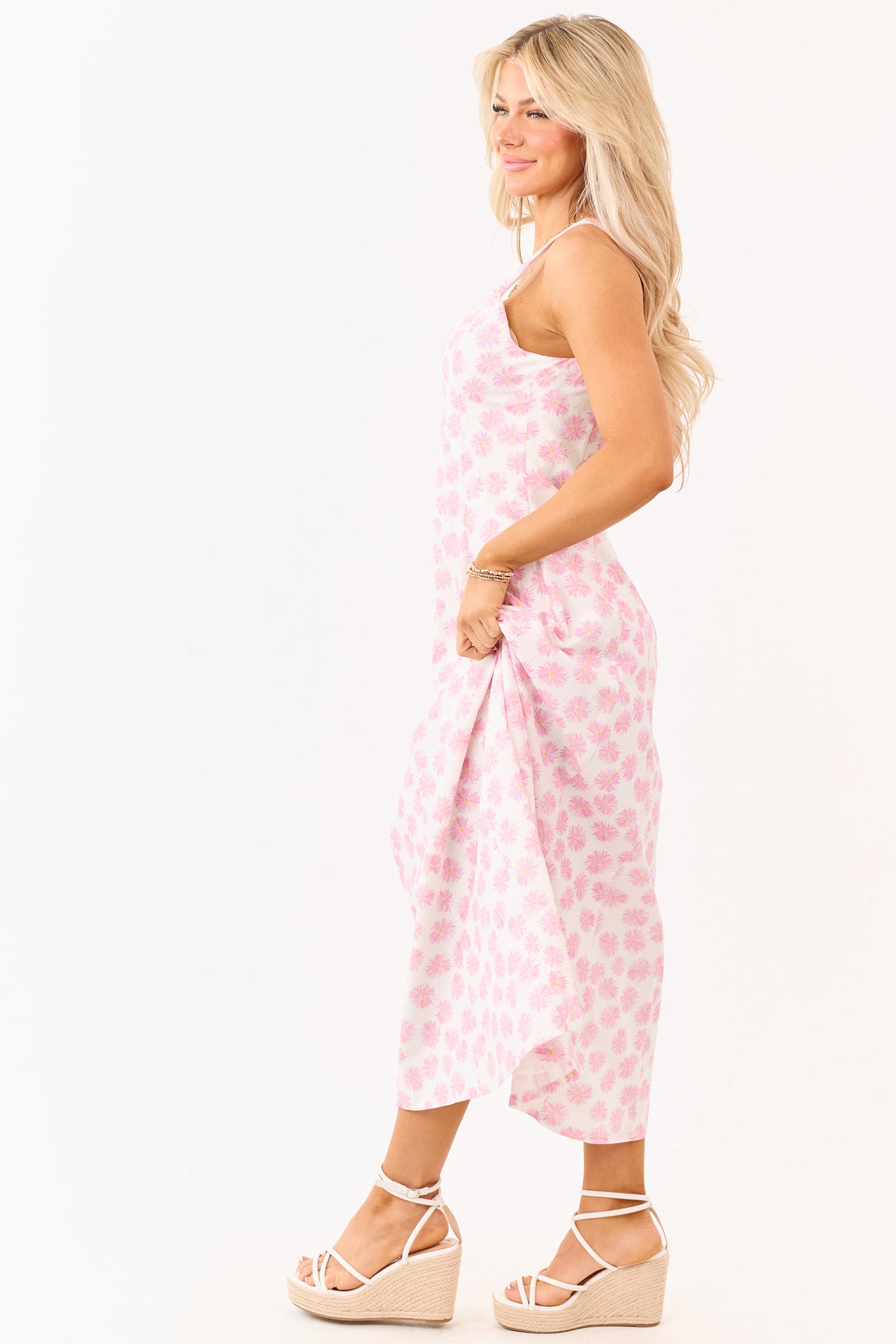 Carnation Cotton Floral Print Sleeveless Maxi Dress