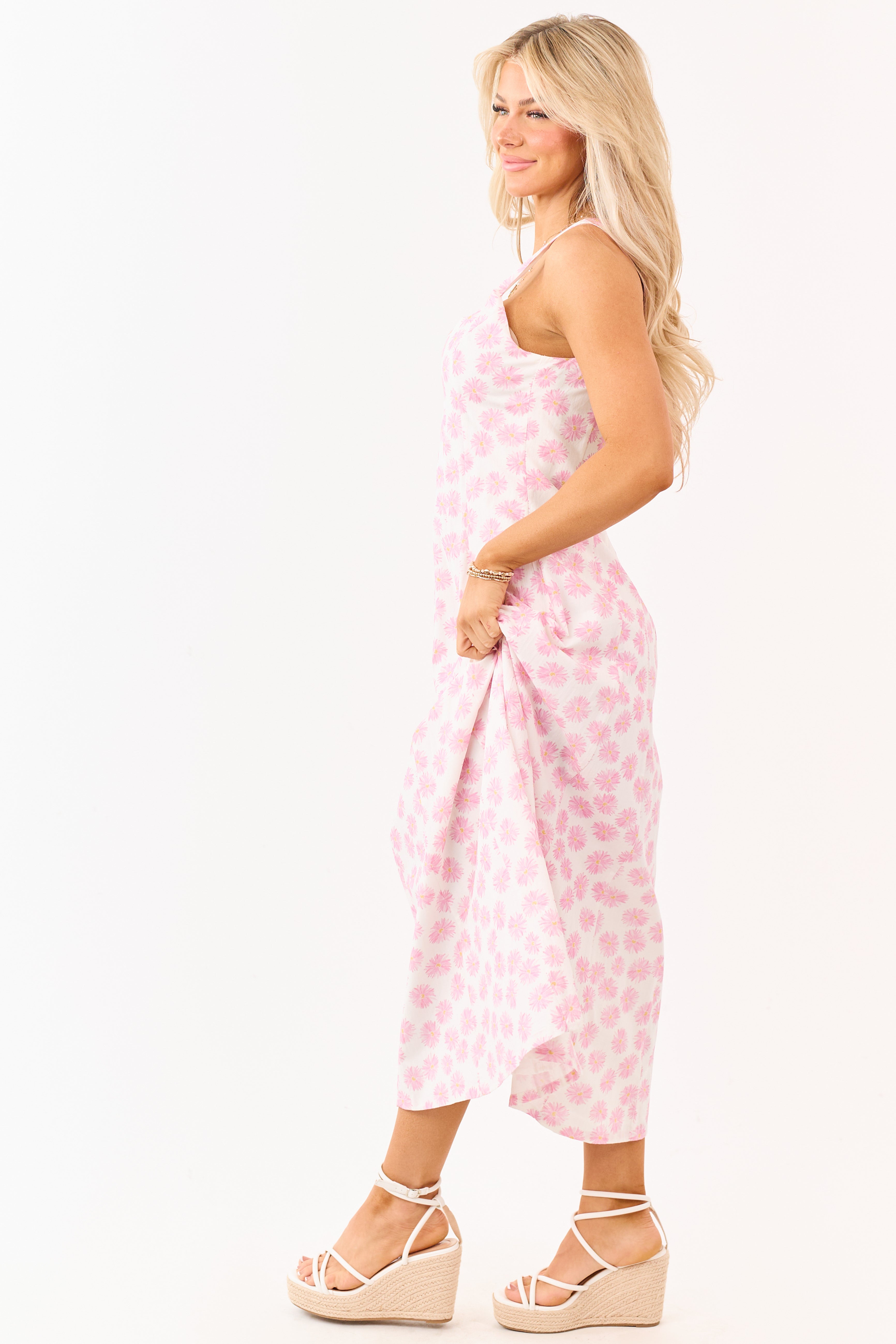 Carnation Cotton Floral Print Sleeveless Maxi Dress