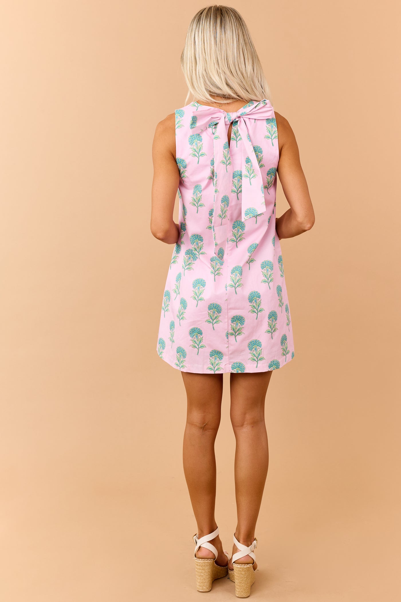 Carnation Cotton Floral Print Sleeveless Mini Dress