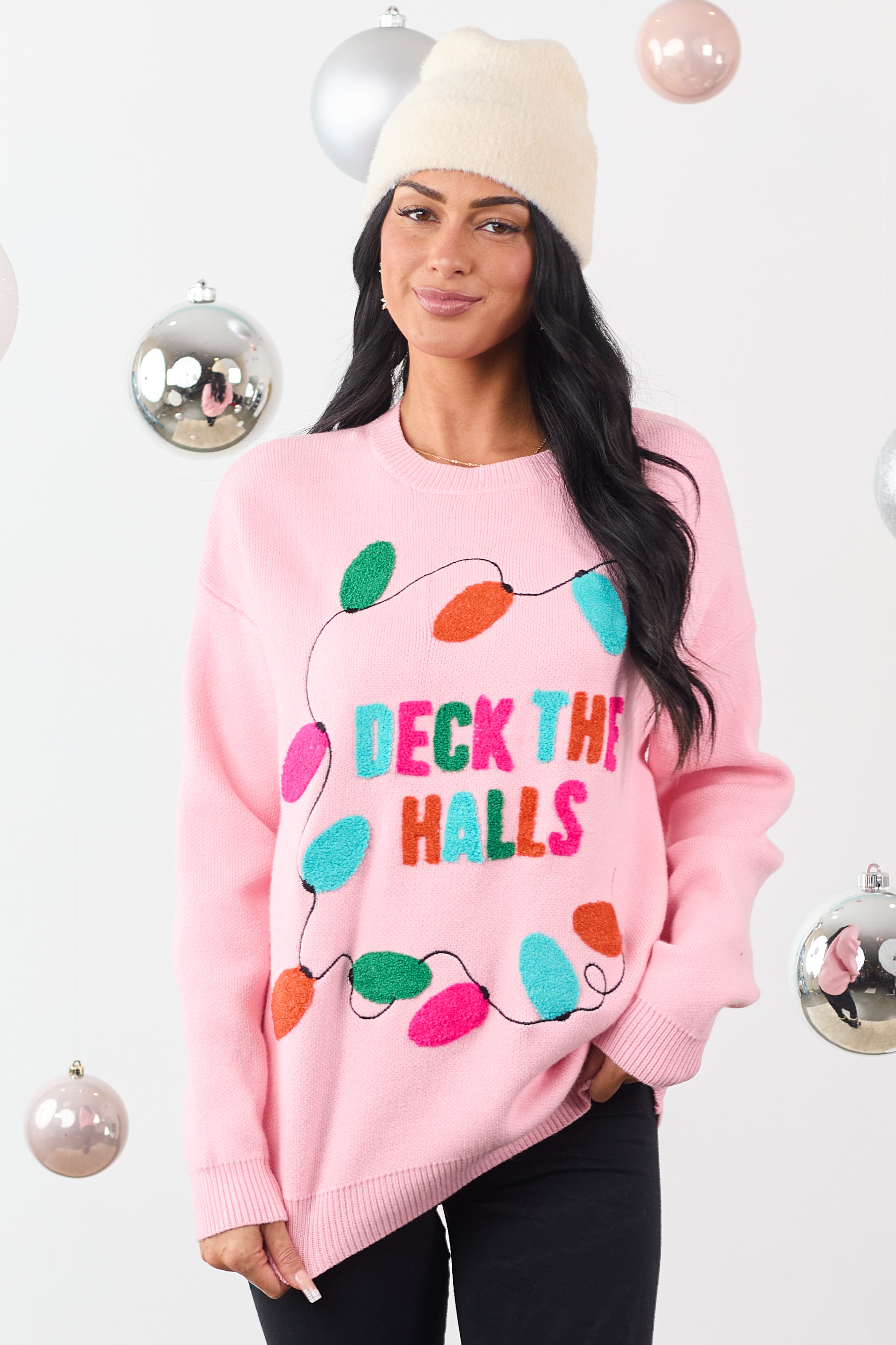 Carnation 'Deck the Halls' Holiday Graphic Sweater