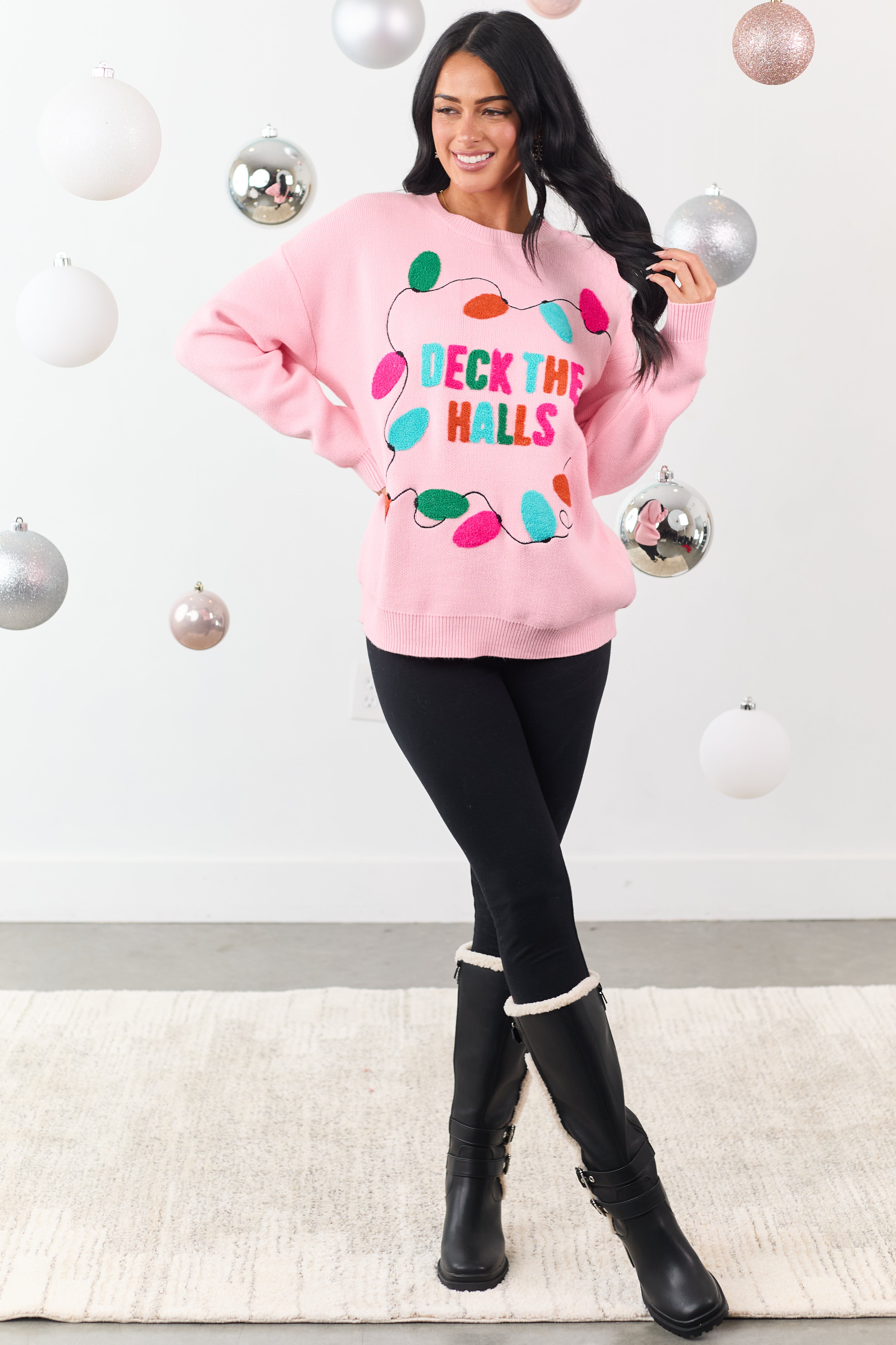 Carnation 'Deck the Halls' Holiday Graphic Sweater
