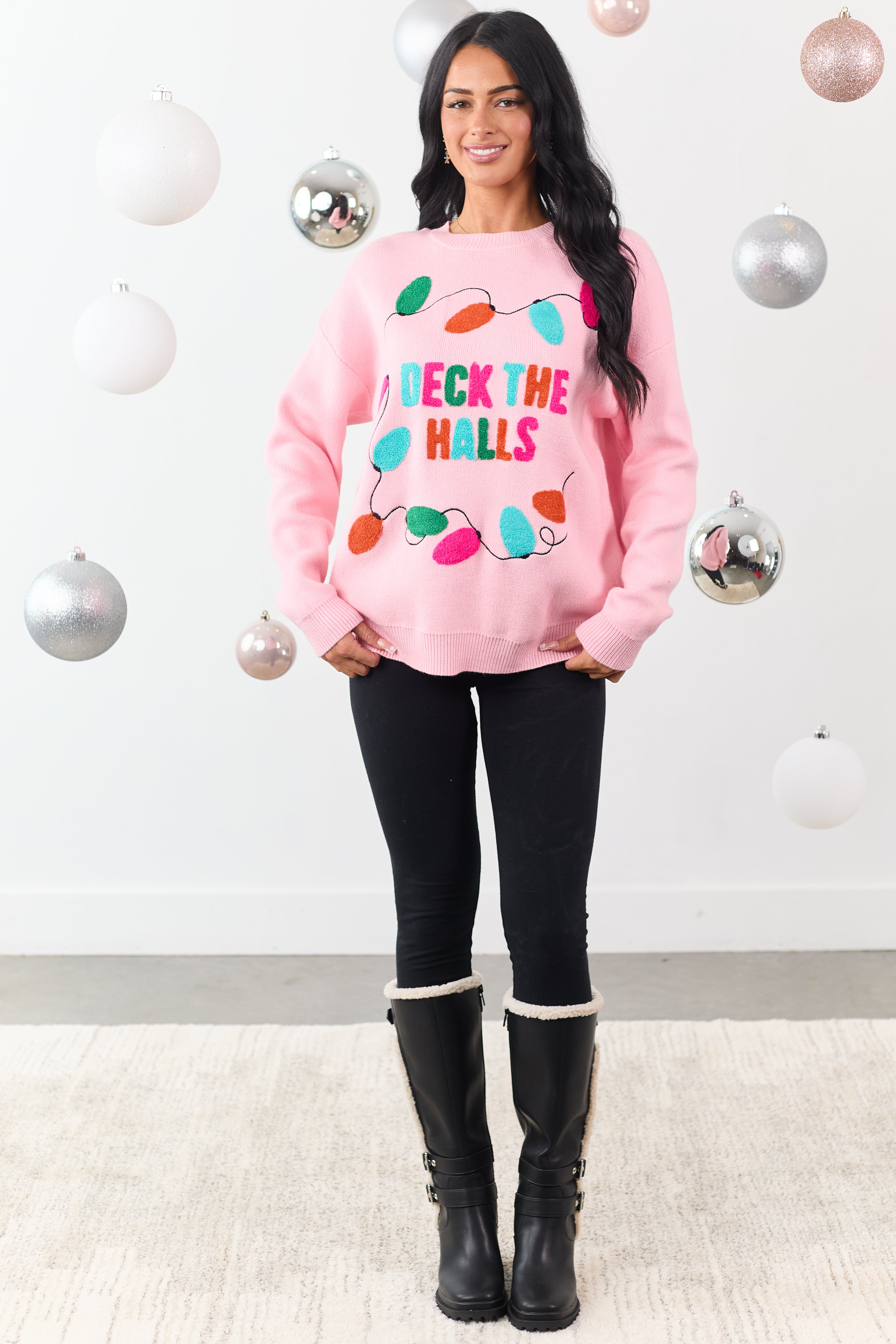 Carnation 'Deck the Halls' Holiday Graphic Sweater