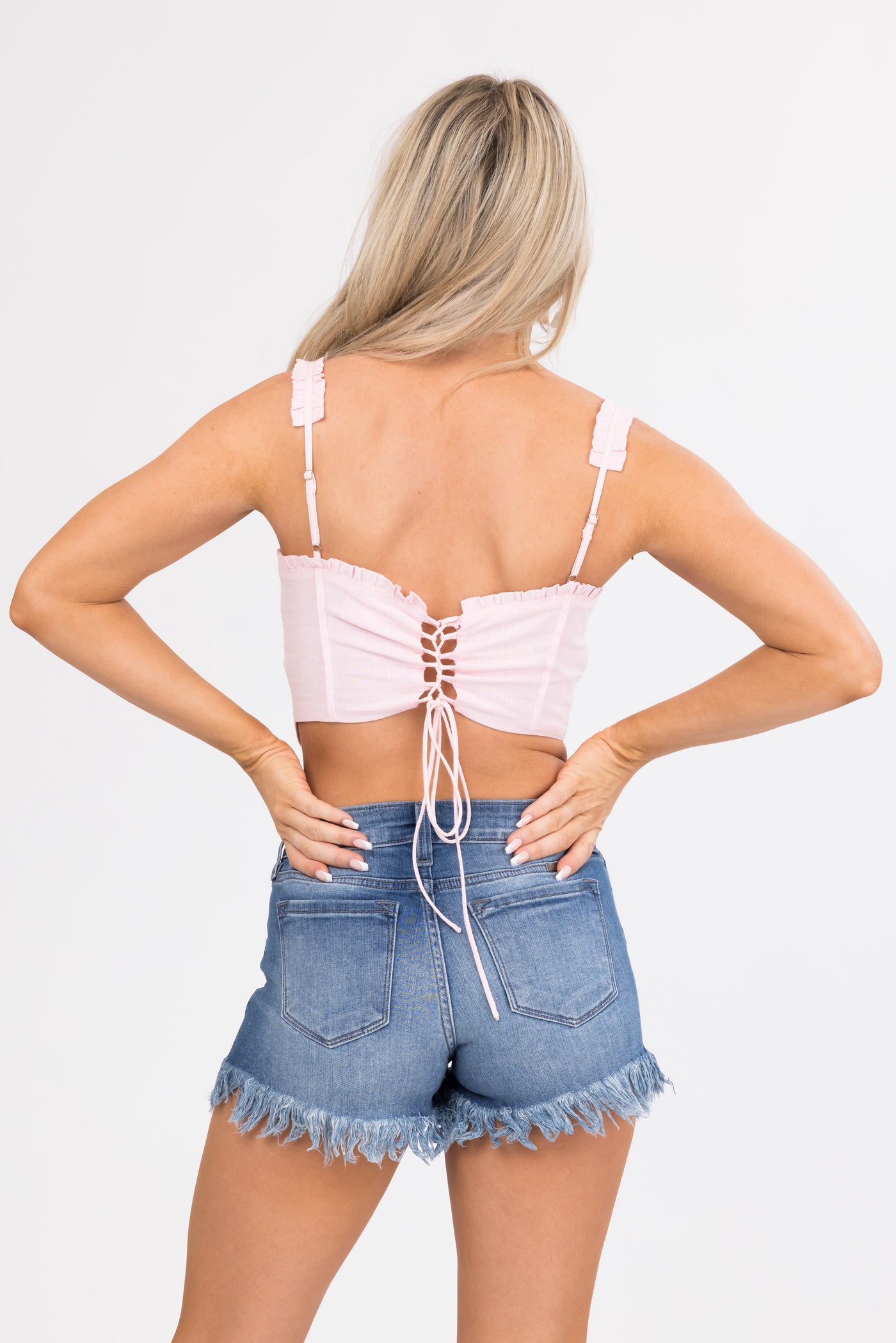 Carnation Frill Double Lace Up Corset Top