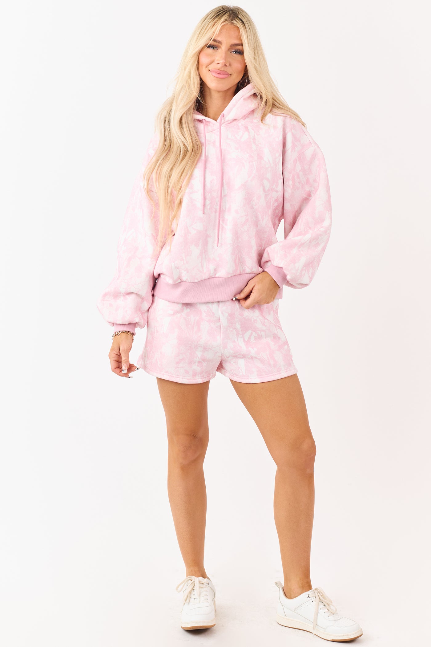 Carnation Woodland Camo Hoodie and Shorts Set