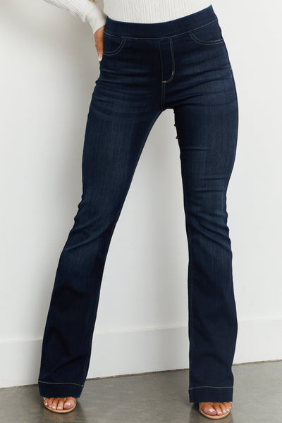 Cello Bailey Dark Wash Denim Flare Jeggings
