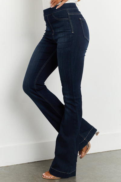 Cello Bailey Dark Wash Denim Flare Jeggings