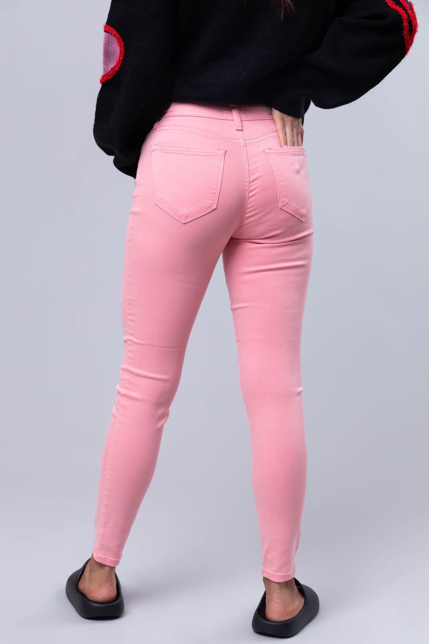 Cello Bubblegum Mid Rise Ankle Skinny Jeans