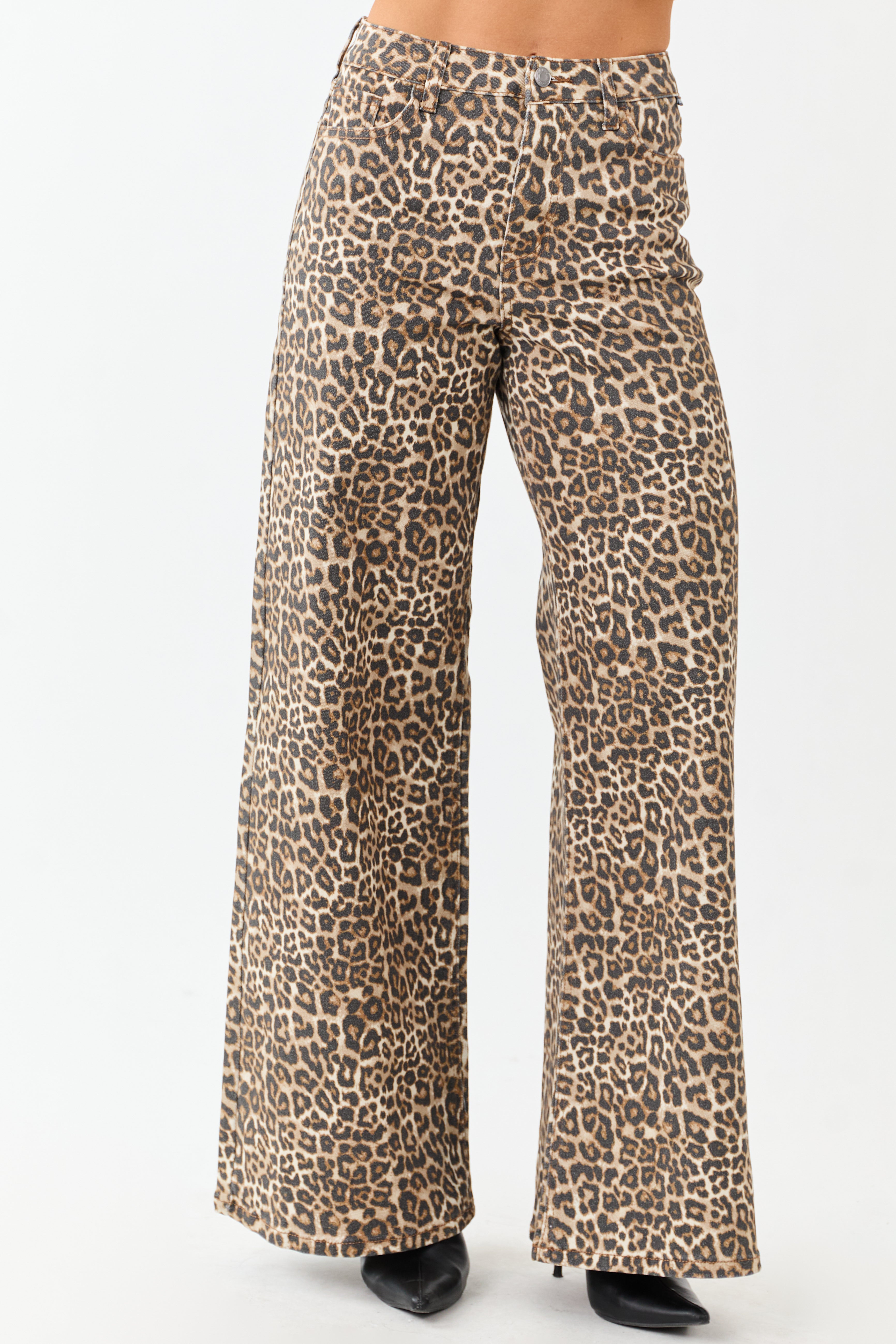 SASSYCLASSY Women's Chino Trousers Beige Sand Black with Leopard Print - Stretch Leo Trousers Women with Leopard Print Timeless & Elegant in Size M - Women's Fabric Trousers with Pockets and Elastic SASSYCLASSY Women's Chino Trousers Beige Sand Black with Leopard Print - Stretch Leo Trousers Women with Leopard Print Timeless & Elegant in Size M - Women's Fabric Trousers with Pockets and Elastic