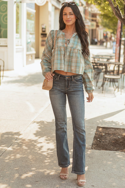 Cello Dark Vintage Wash Stretchy Flare Jeans