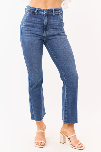 Cello Dark Wash High Rise Stretchy Flare Jeans
