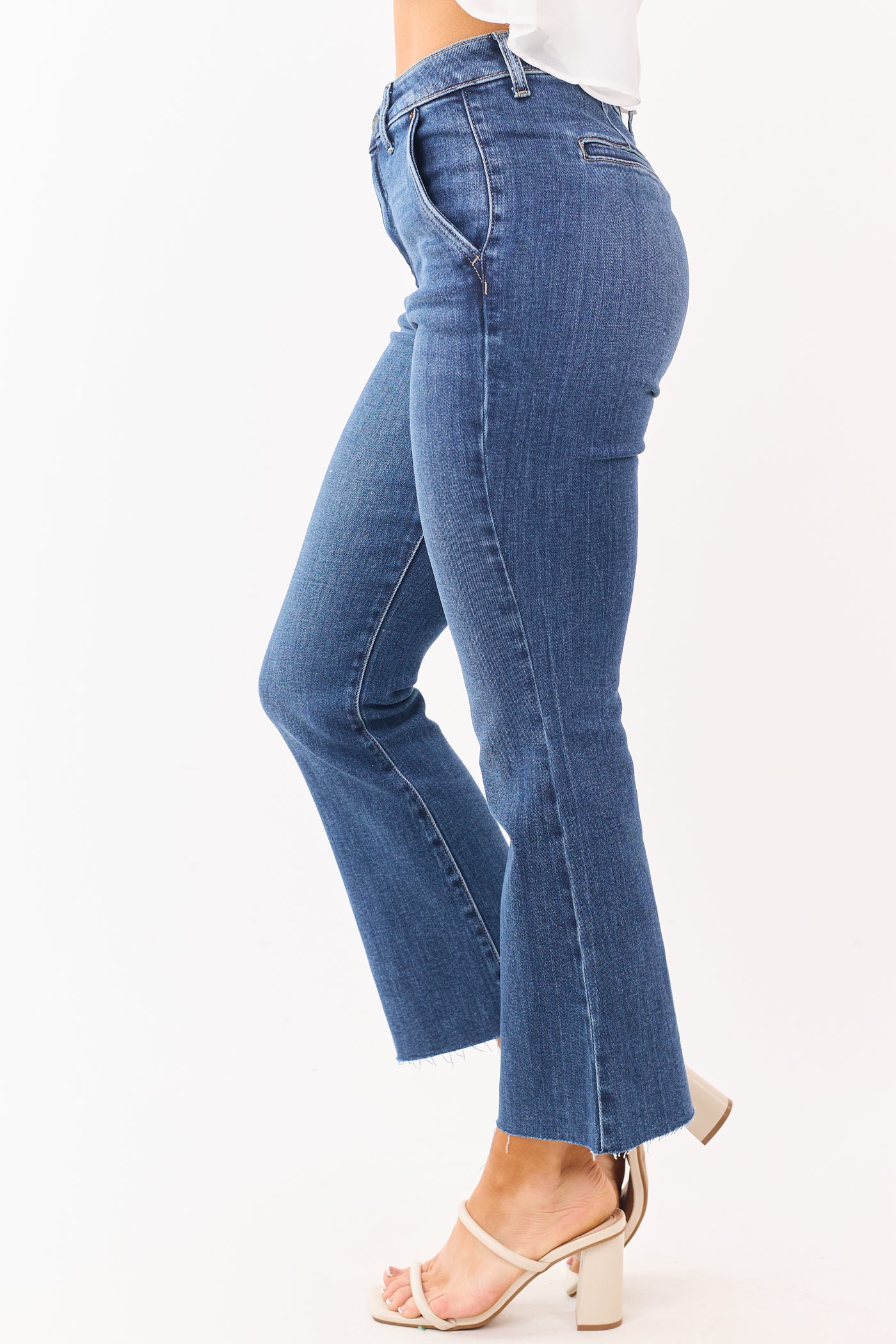 Cello Dark Wash High Rise Stretchy Flare Jeans