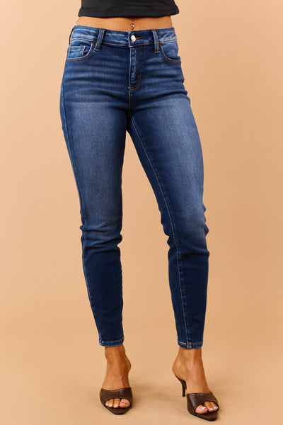 Cello Dark Wash Mid Rise Stretchy Skinny Jeans