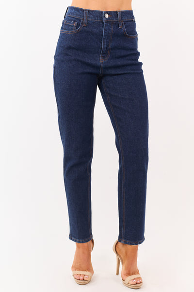 Cello Dark Wash Stretchy Straight Leg Jeans
