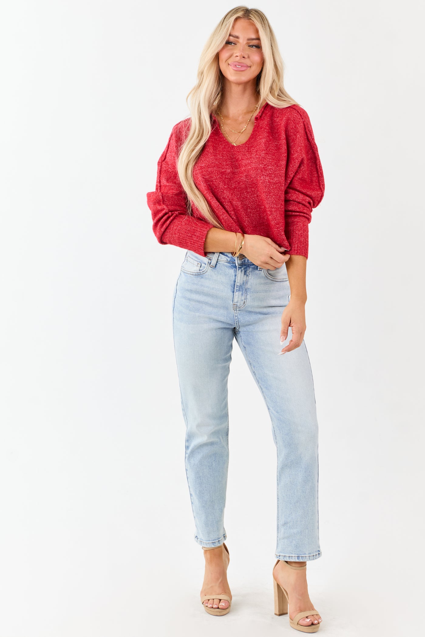 Cello Light Acid Wash Stretchy Straight Jeans