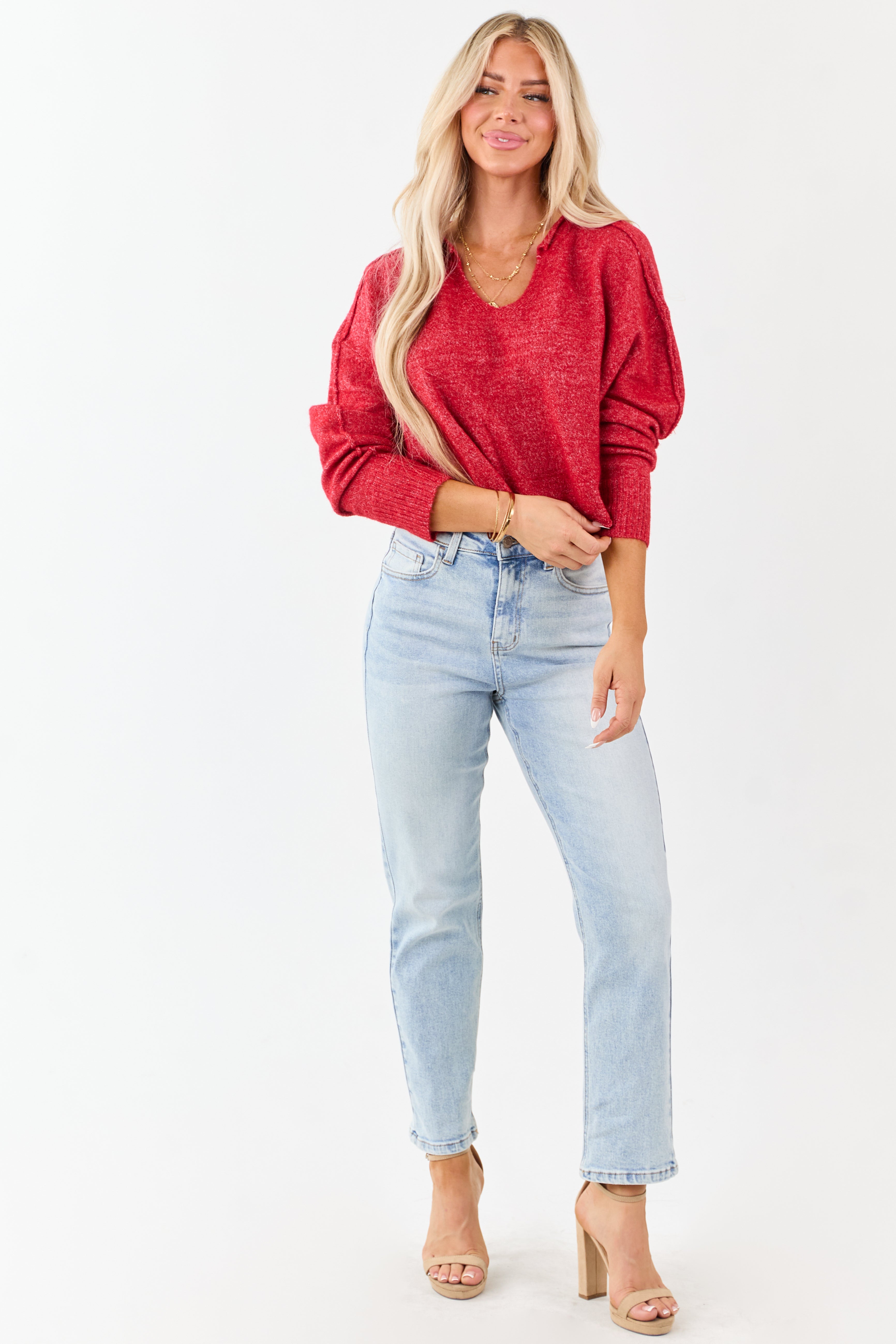 Cello Light Acid Wash Stretchy Straight Jeans