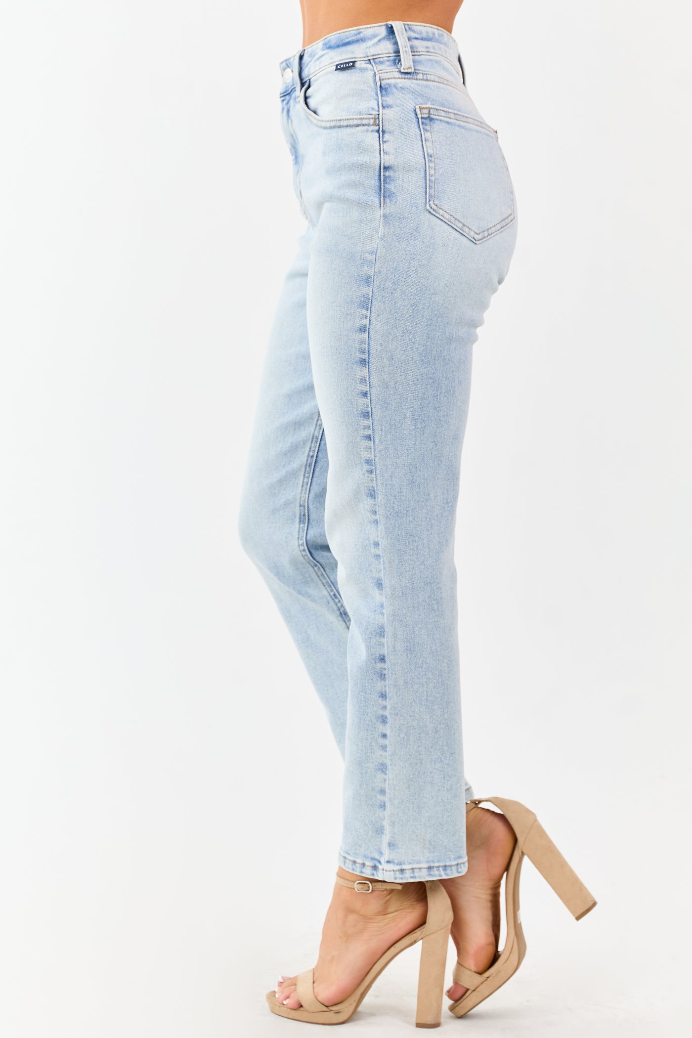 Cello Light Acid Wash Stretchy Straight Jeans